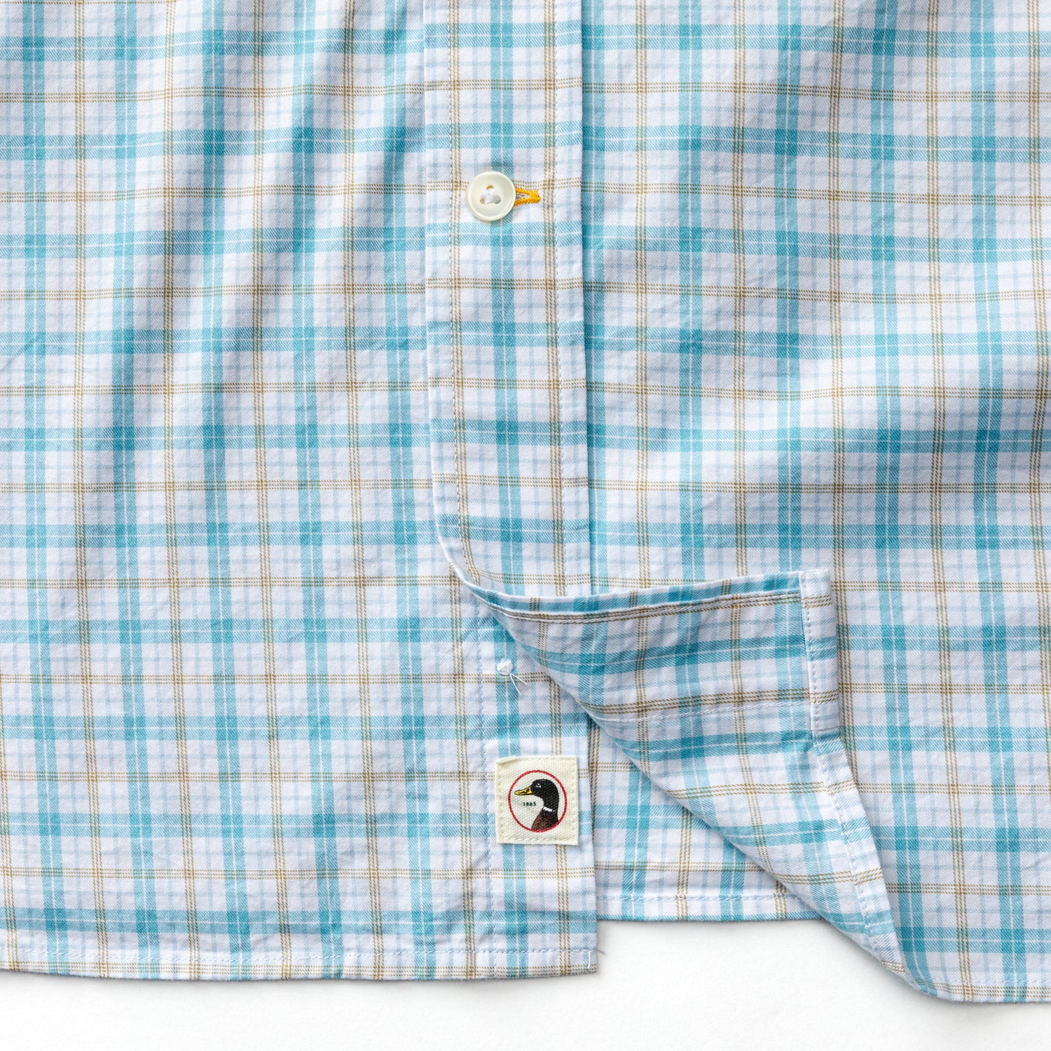 Cotton Twill Sport Shirt - York Plaid - Lake Blue - Image 4
