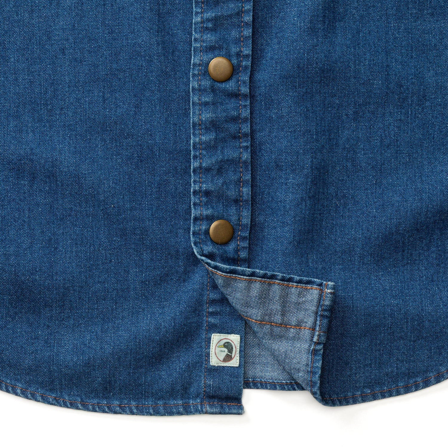 Denim Snap Shirt - Clyde Solid  - Indigo Blue - Image 4