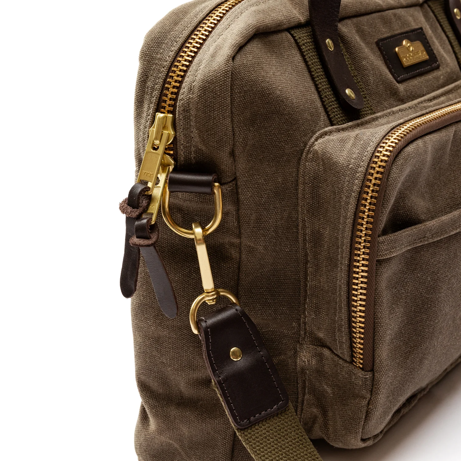 Waxed Canvas Laptop Bag - Field Brown - Image 3