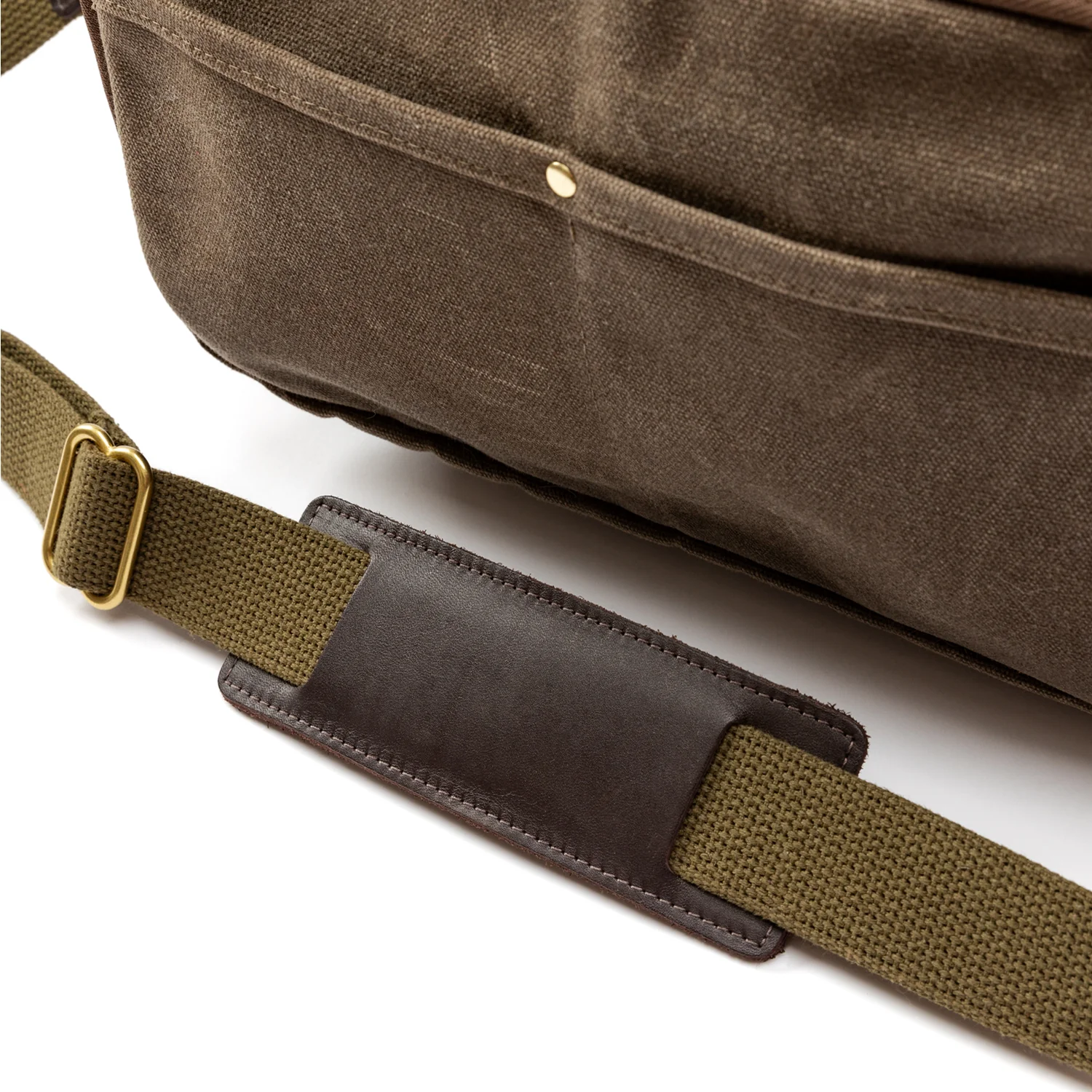 Waxed Canvas Laptop Bag - Field Brown - Image 4