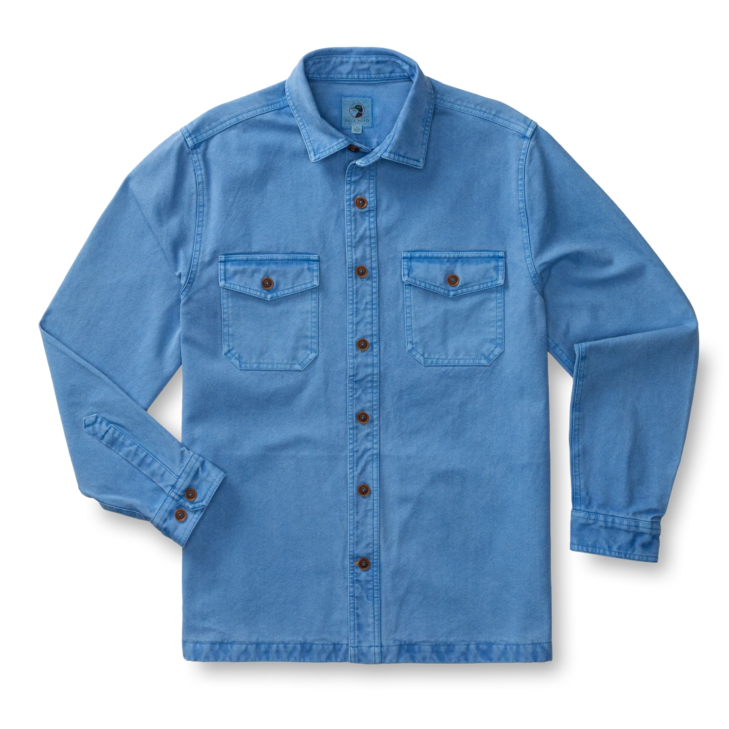 Garment Dyed Duck Canvas Jacket - Cornflower Blue - Image 4