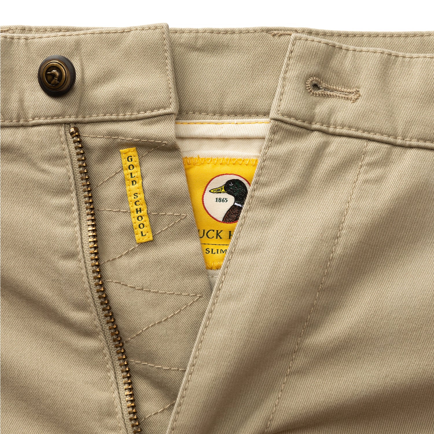 Slim Fit Gold School Chino - Khaki - Image 3