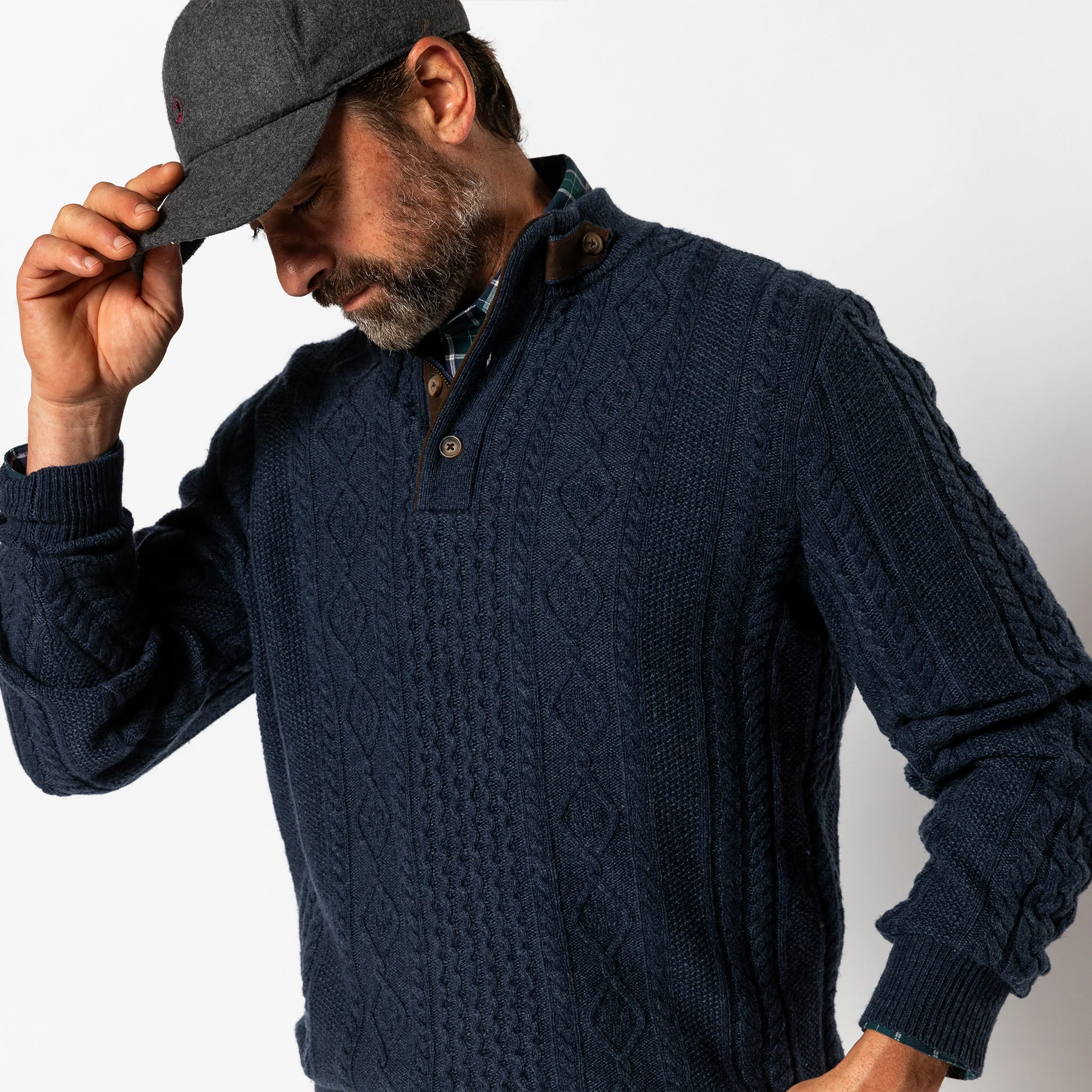 Haines 1/4 Zip Cable Knit Sweater - Image 2