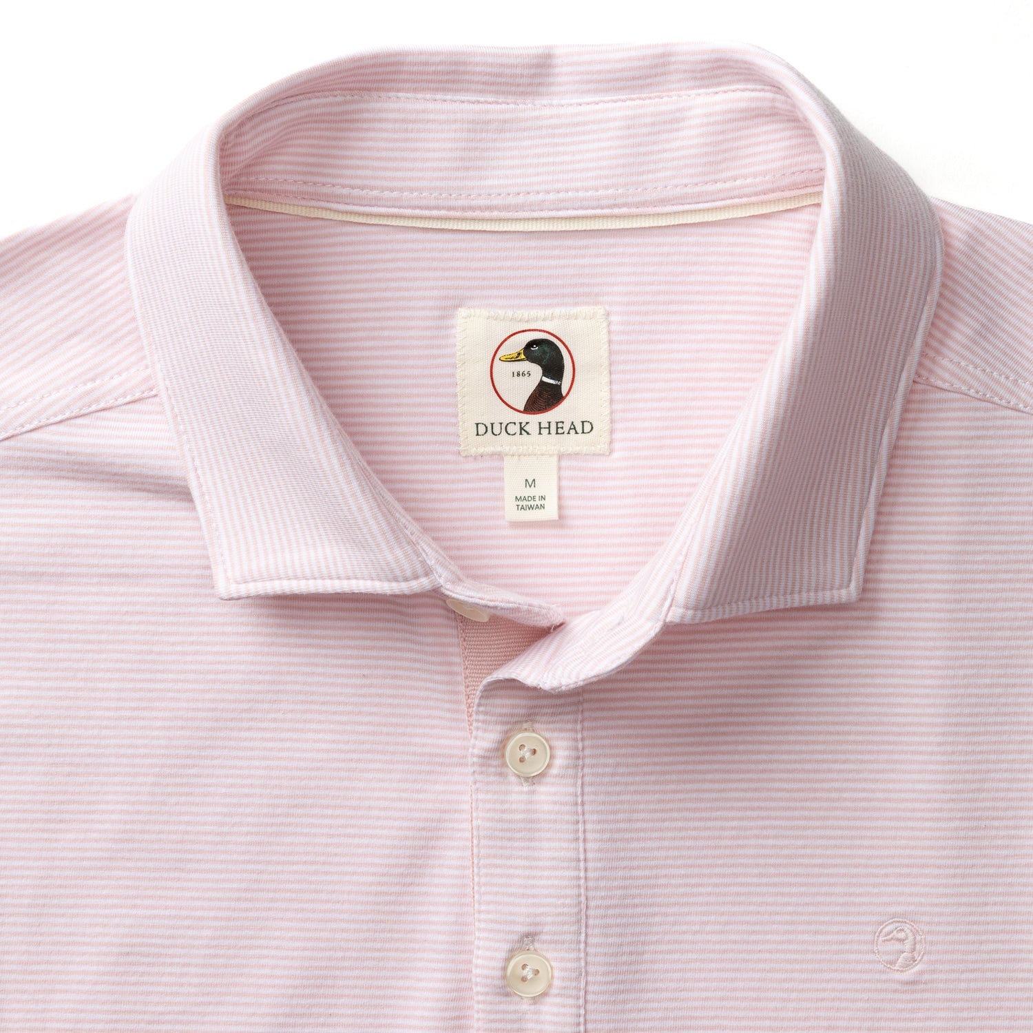 Hanover Pima Cotton Jersey Polo - Blaine Stripe - Pale Pink - Image 3
