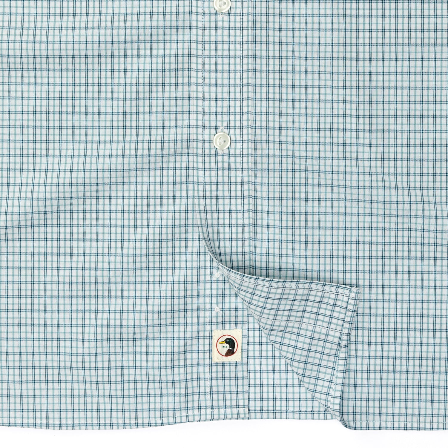 Performance Poplin Sport Shirt - Langley Plaid - Flint Blue - Image 3