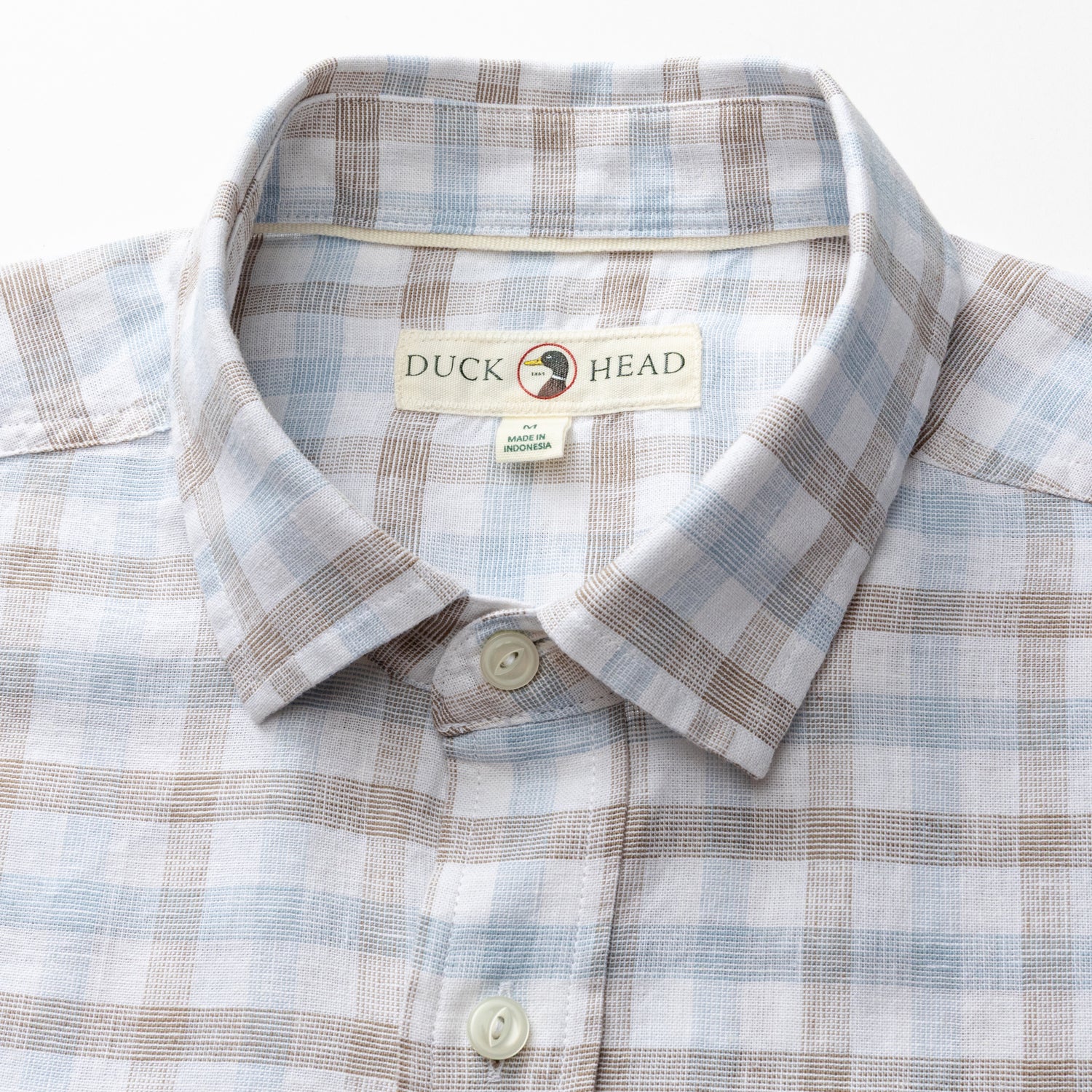 Linen Cotton Oxford Sport Shirt - Norwood Plaid - Clay - Image 3