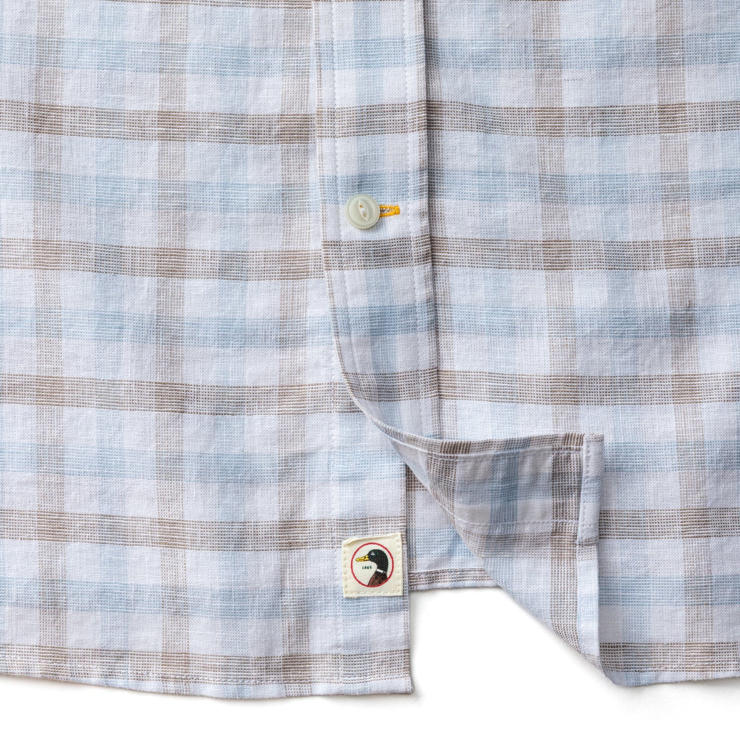 Linen Cotton Oxford Sport Shirt - Norwood Plaid - Clay - Image 4