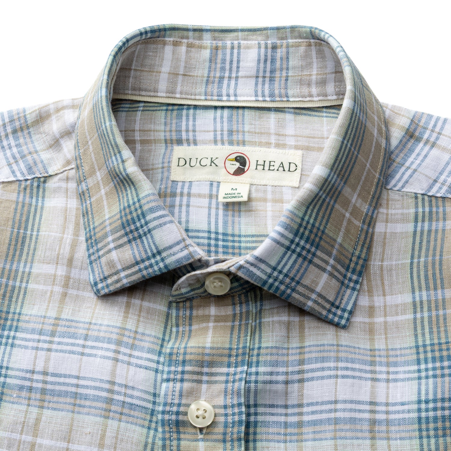Linen Poplin Sport Shirt - Chaplin Plaid - Sandstone - Image 3
