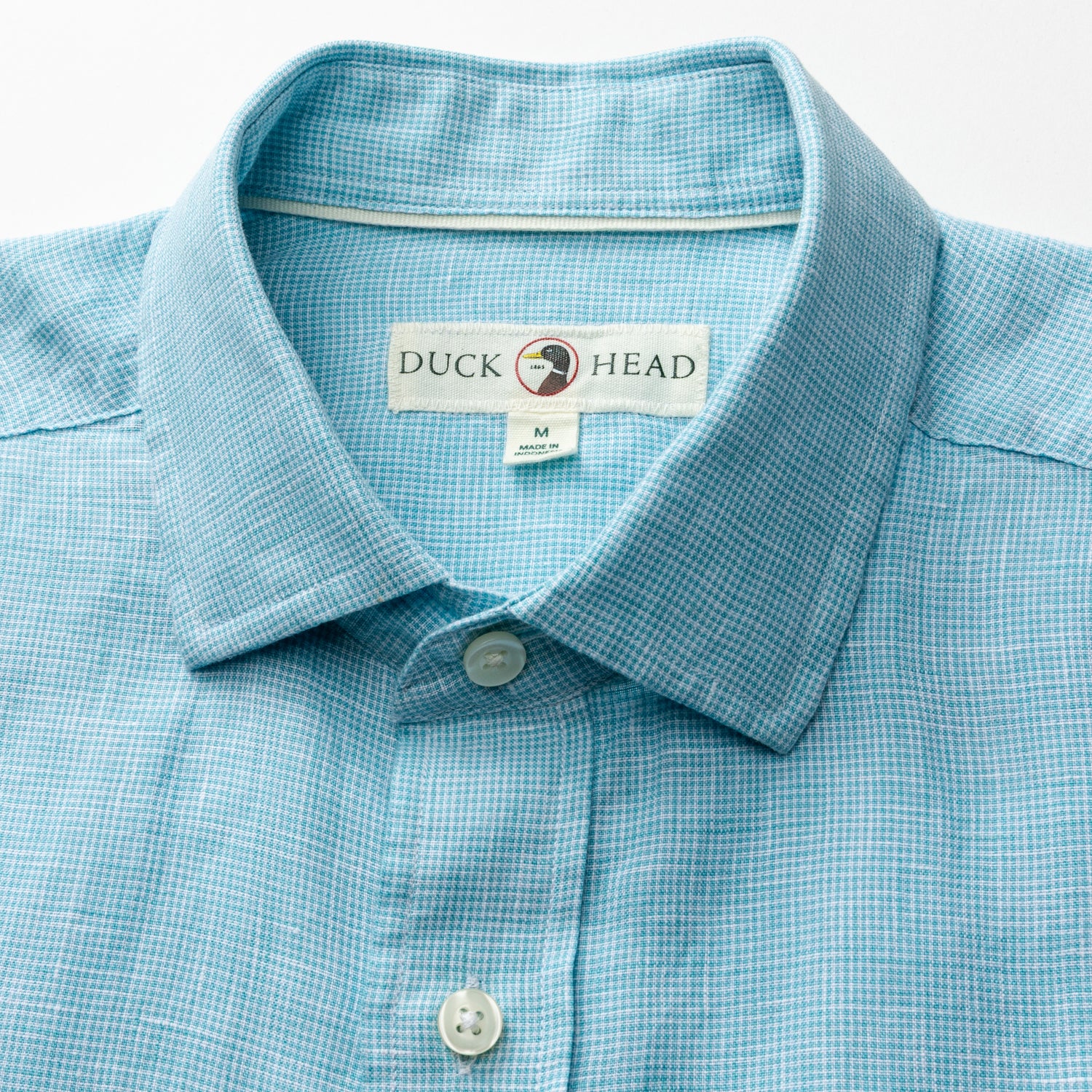 Linen Poplin Sport Shirt - Fenton Plaid - Lake Blue - Image 3