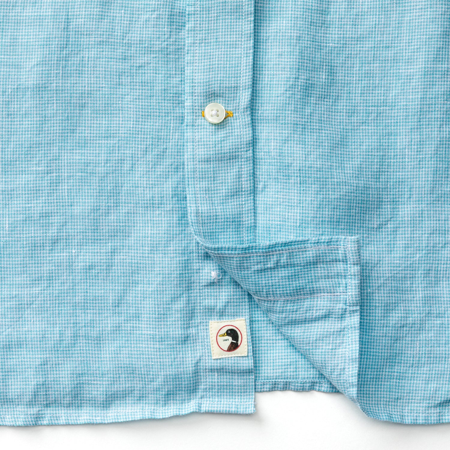 Linen Poplin Sport Shirt - Fenton Plaid - Lake Blue - Image 4