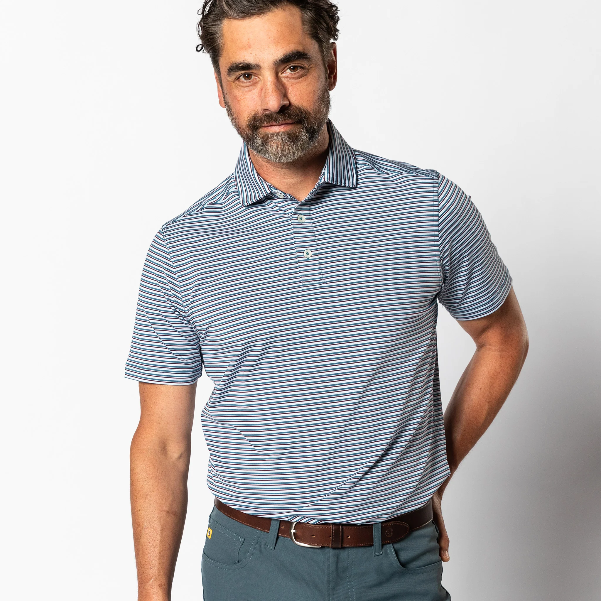 Long Drive Performance Polo - Barker Stripe - Image 2