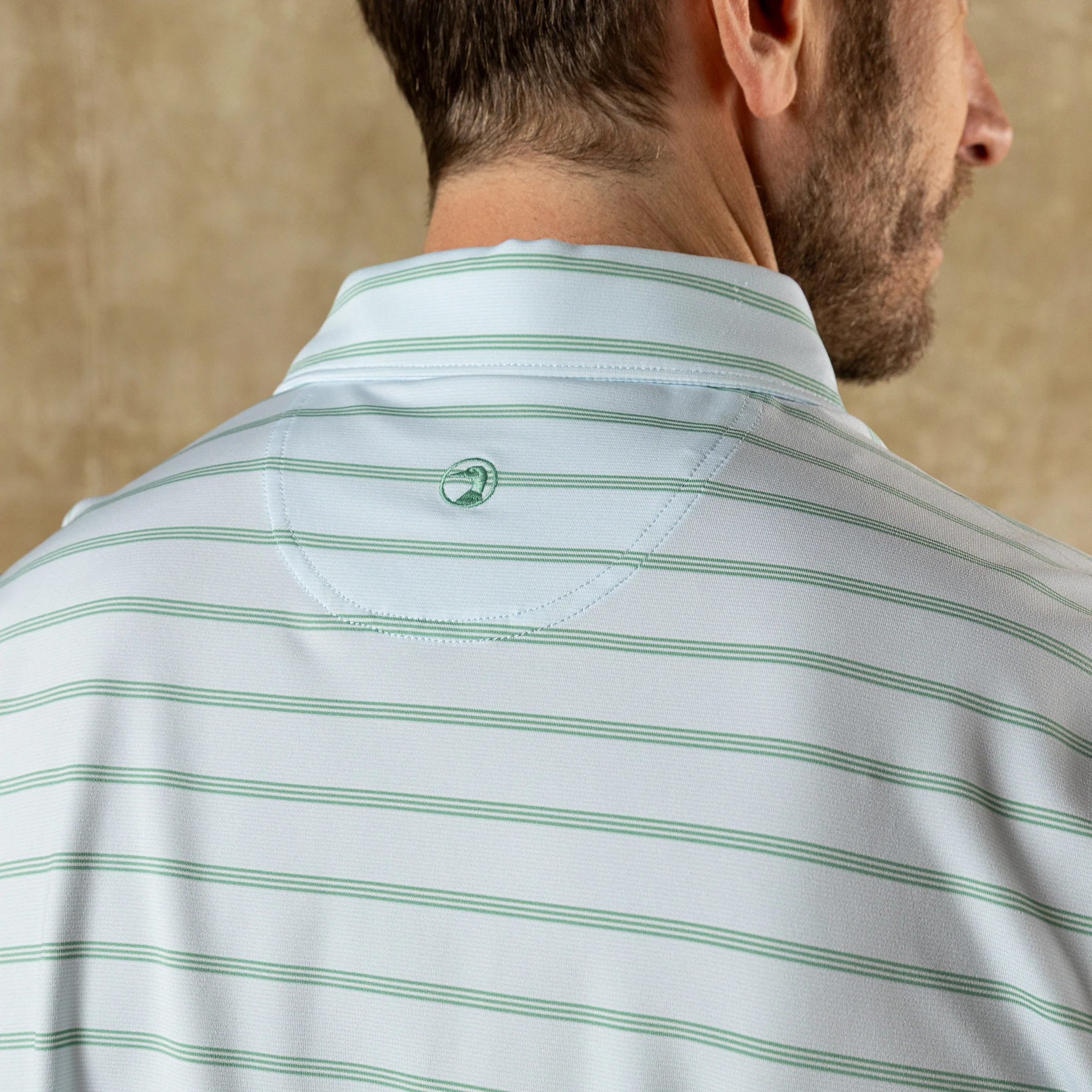 Long Drive Performance Polo - Eldred Stripe - Sky Blue - Image 2