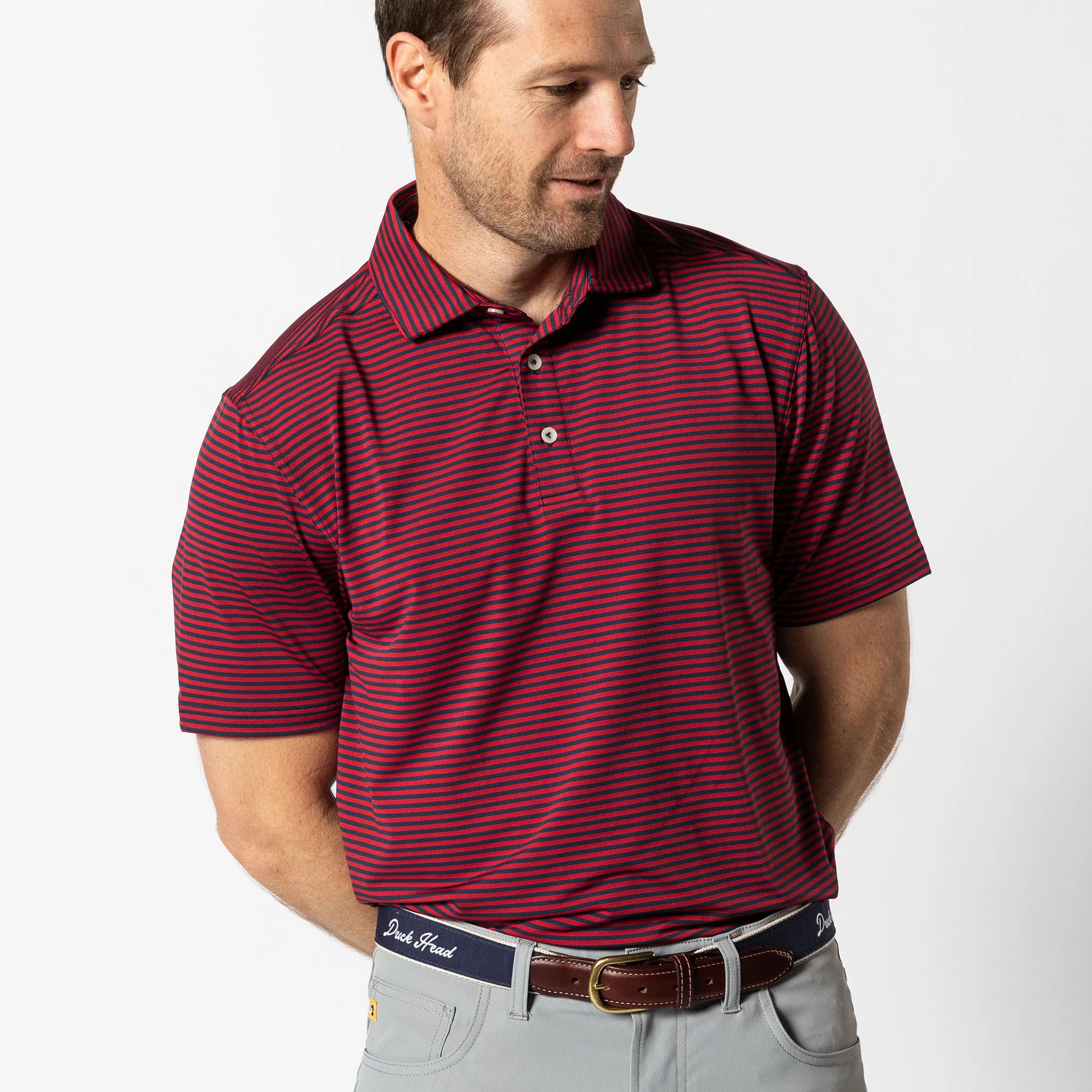 Long Drive Performance Polo - Kirk Stripe - Image 2