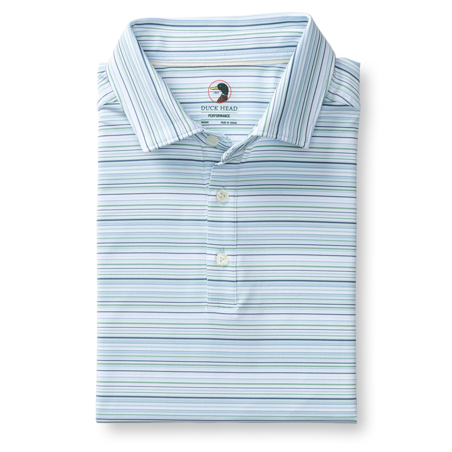 Long Drive Performance Polo - Neil Stripe  - Serenity Blue - Image 4