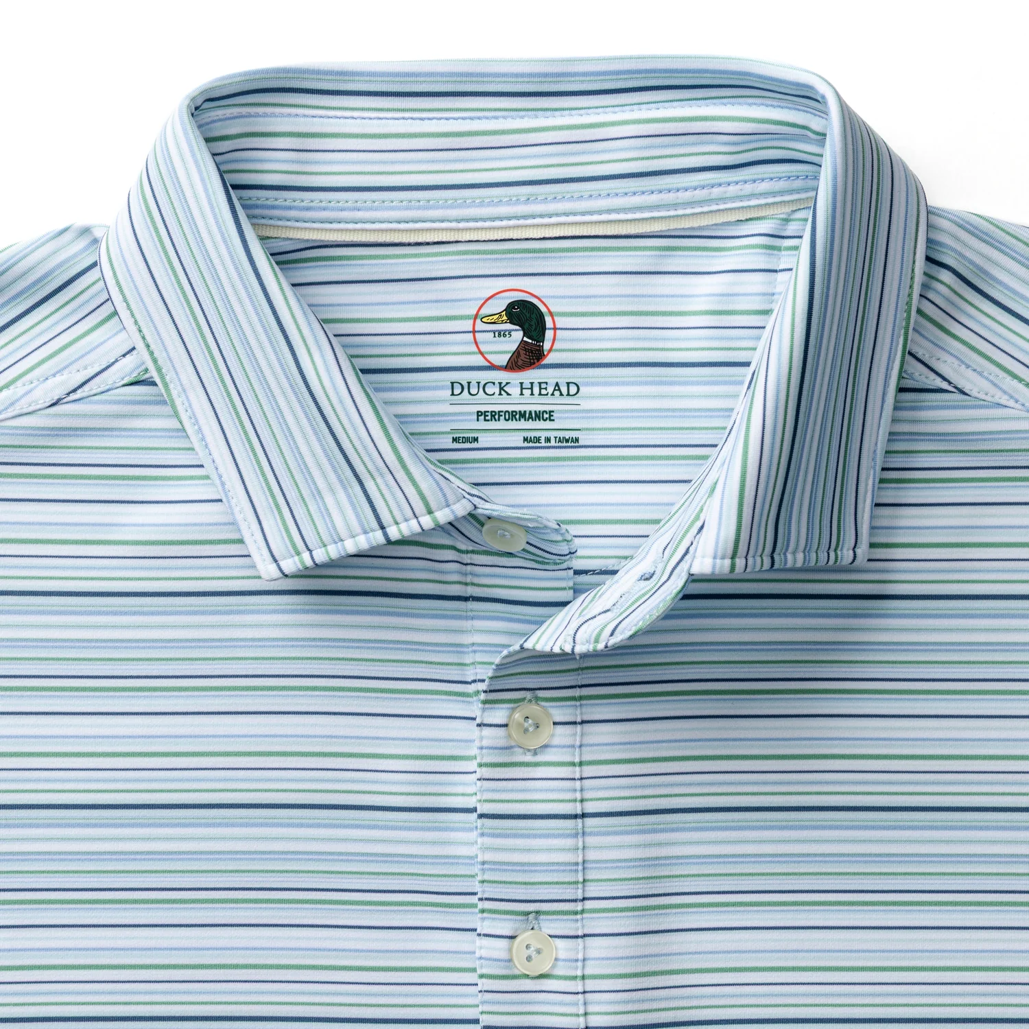 Long Drive Performance Polo - Neil Stripe  - Serenity Blue - Image 5