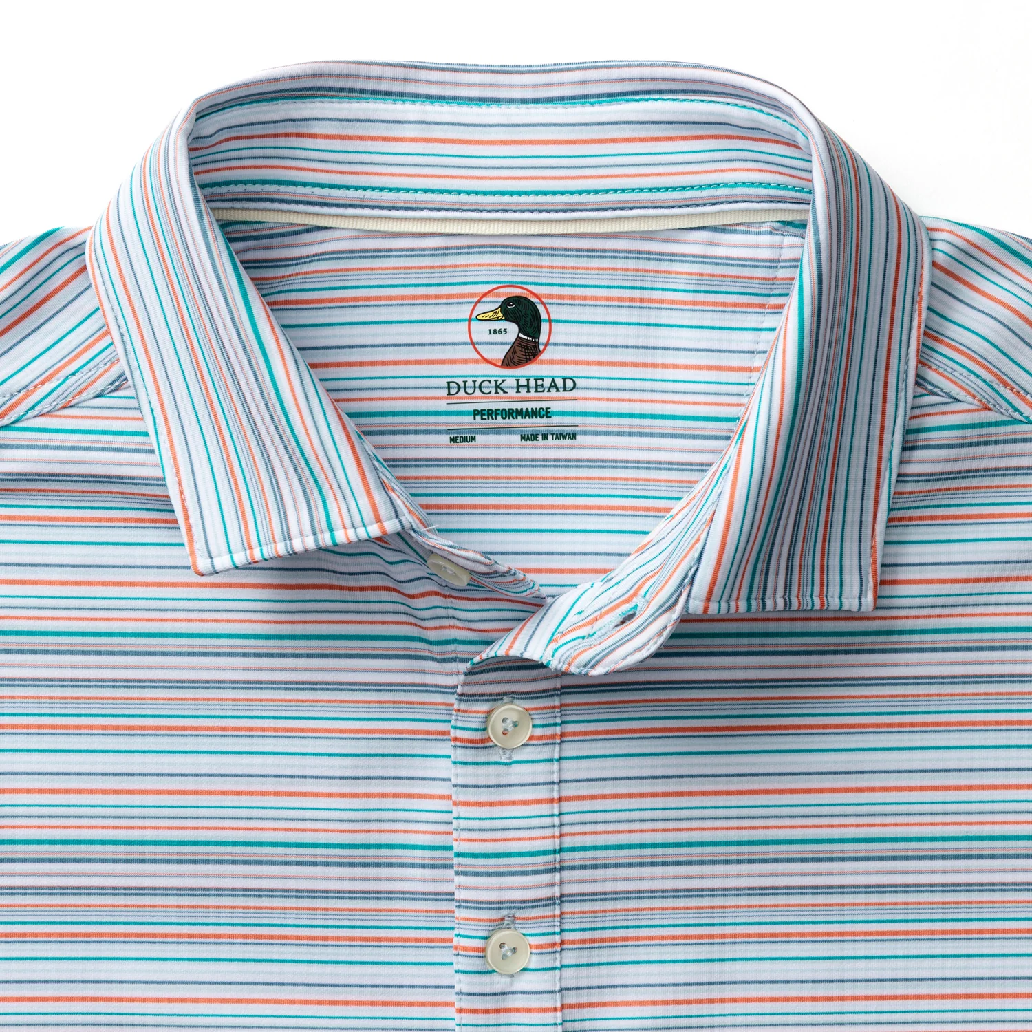 Long Drive Performance Polo - Neil Stripe - Sky Blue - Image 5