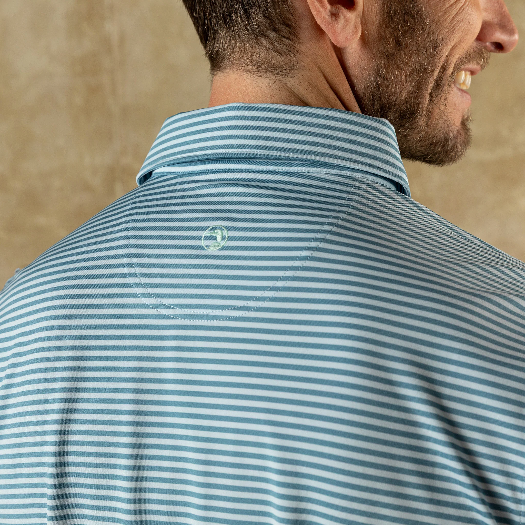 Long Drive Performance Polo - Windor Stripe  - Sunwashed Blue - Image 2