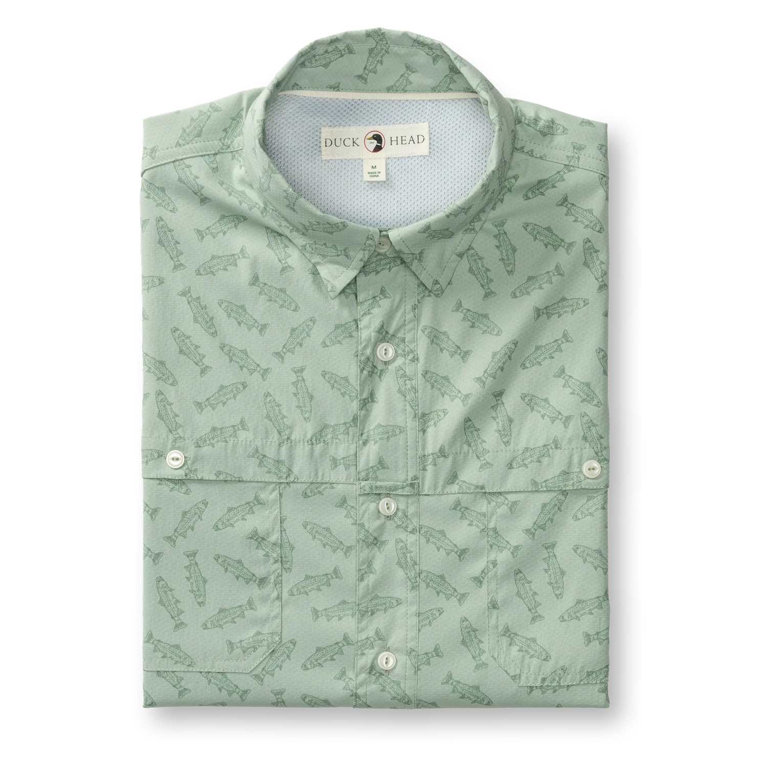 Performance Dobby Guide Shirt - Angler Print - Sage - Image 4