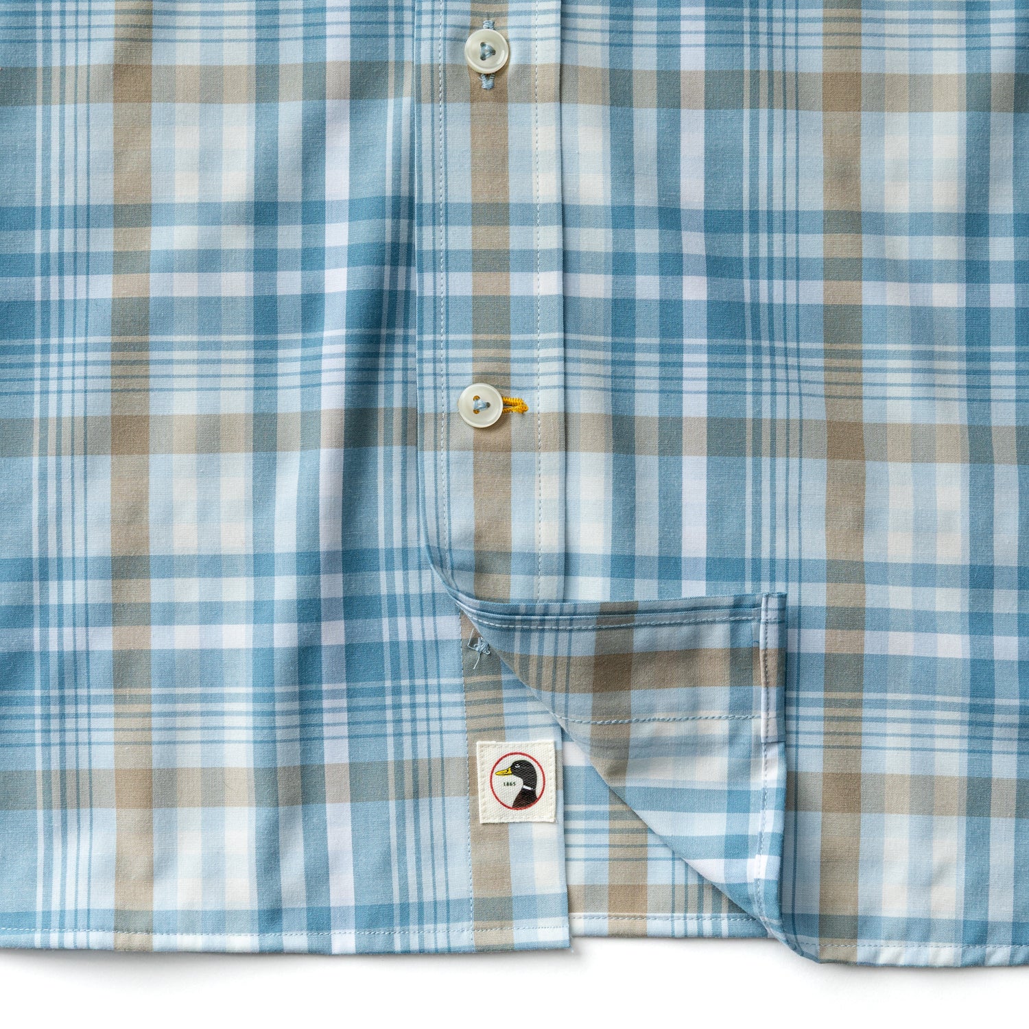 Performance Poplin Sport Shirt - Bunkley Plaid - Sky Blue - Image 4