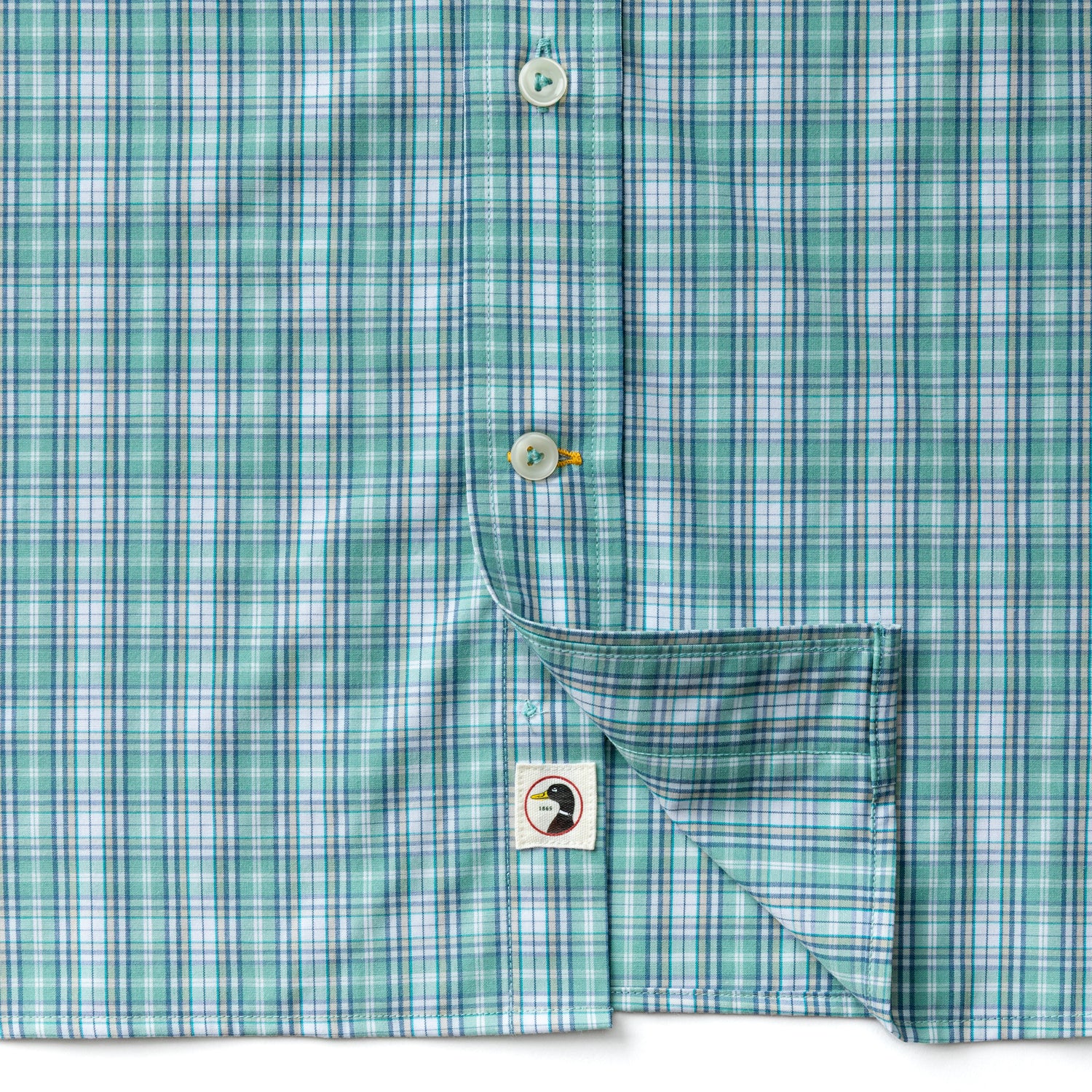 Performance Poplin Sport Shirt - Forrest Plaid - Aspen Green - Image 4