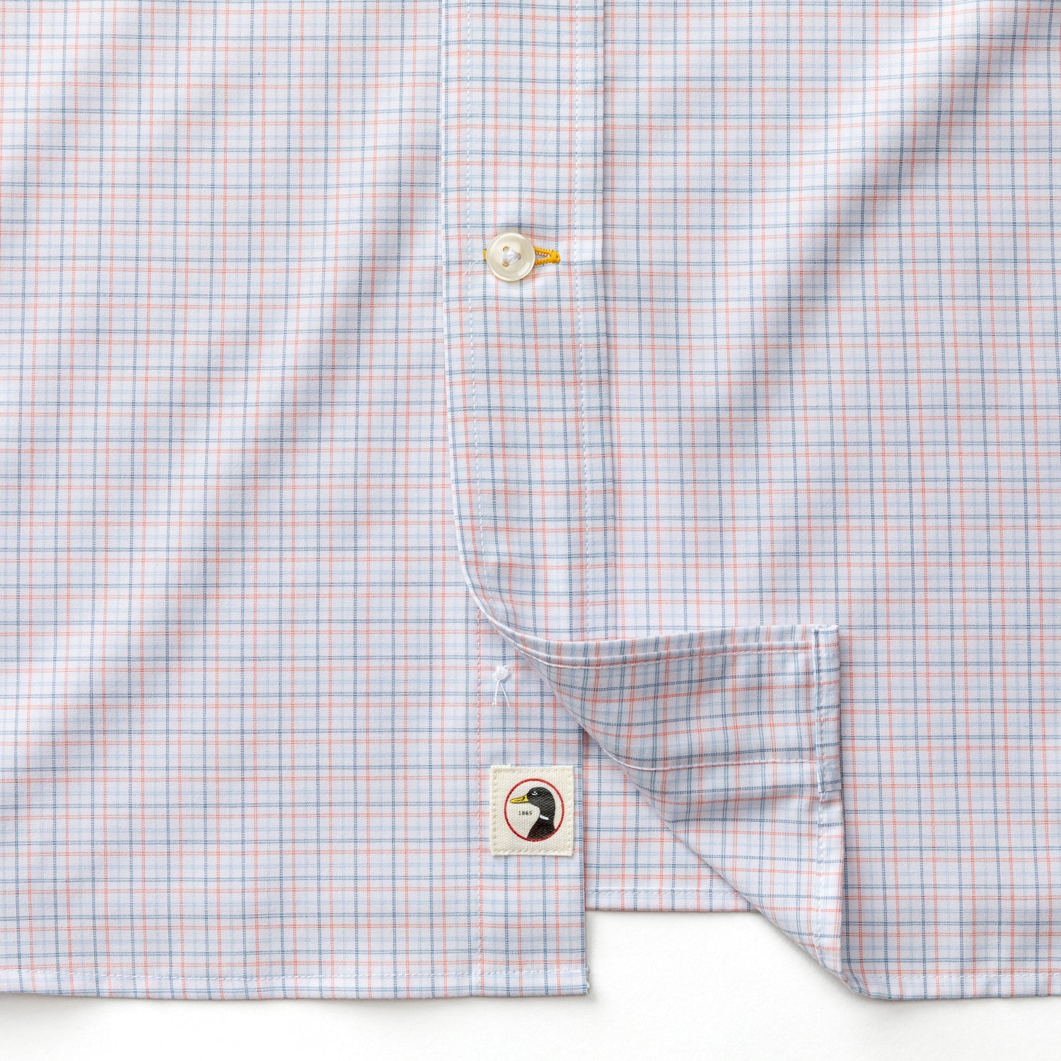 Performance Poplin Sport Shirt - Joiner Plaid - Coral - Image 5