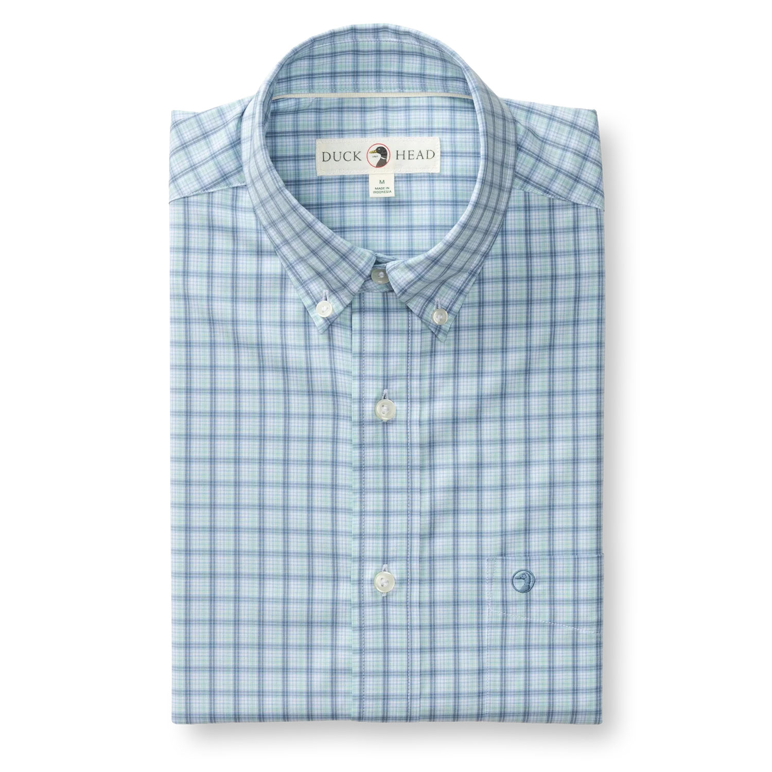 Performance Poplin Sport Shirt - Linwood Plaid - Seafoam Green - Image 3