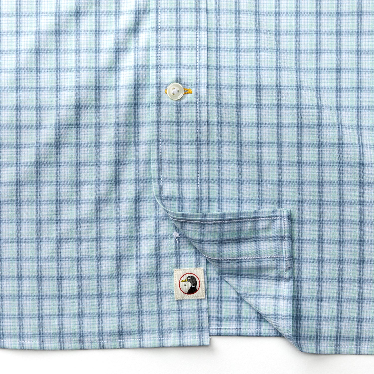 Performance Poplin Sport Shirt - Linwood Plaid - Seafoam Green - Image 5