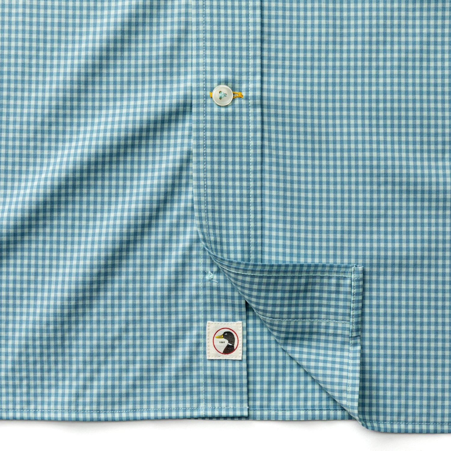 Performance Poplin Sport Shirt - Lyle Gingham - Seafoam Green - Image 5