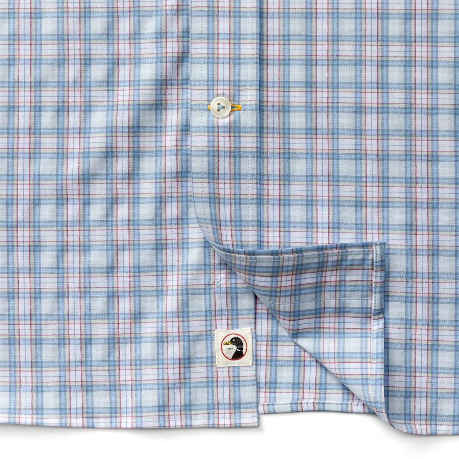 Performance Poplin Sport Shirt - Mayville Plaid - Light Blue - Image 4