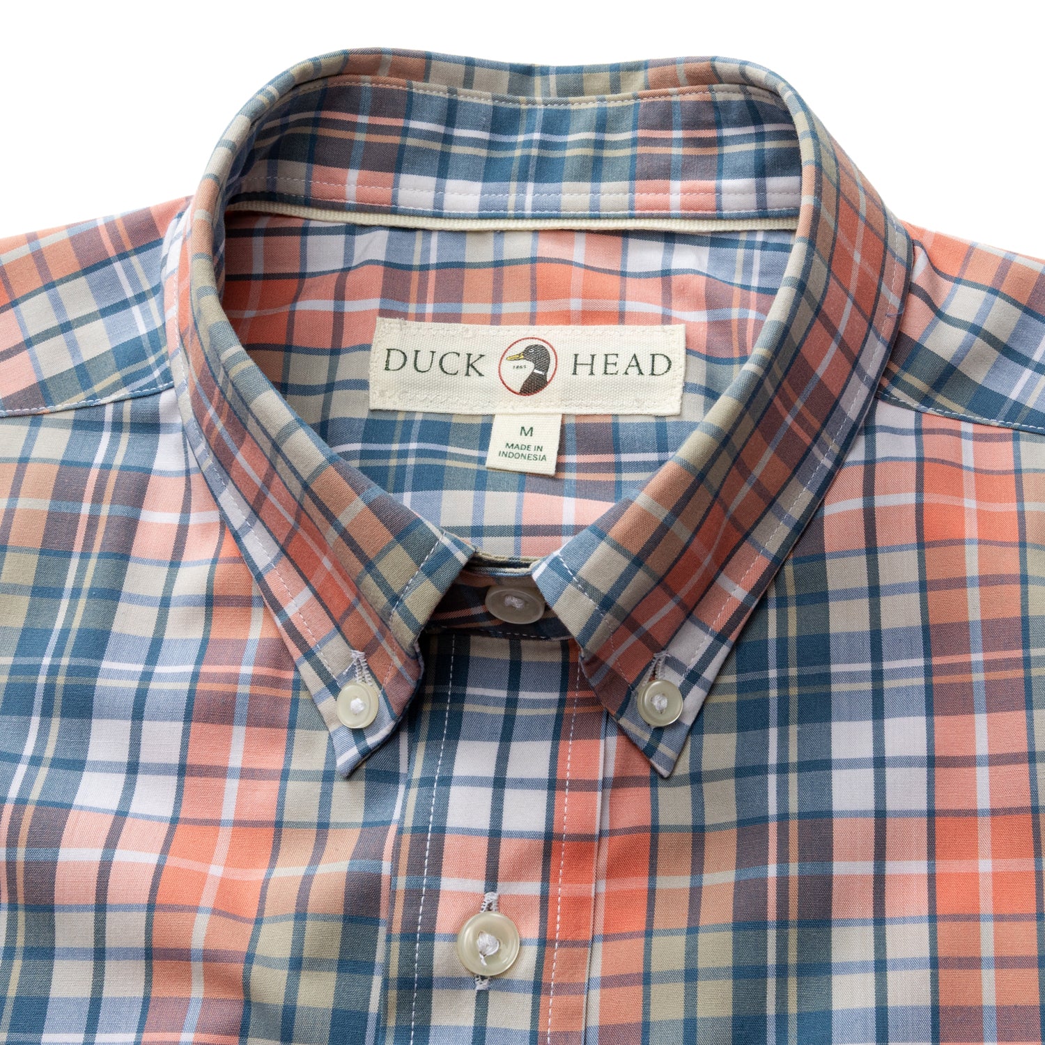 Performance Poplin Sport Shirt - Oakville Plaid - Coral - Image 3