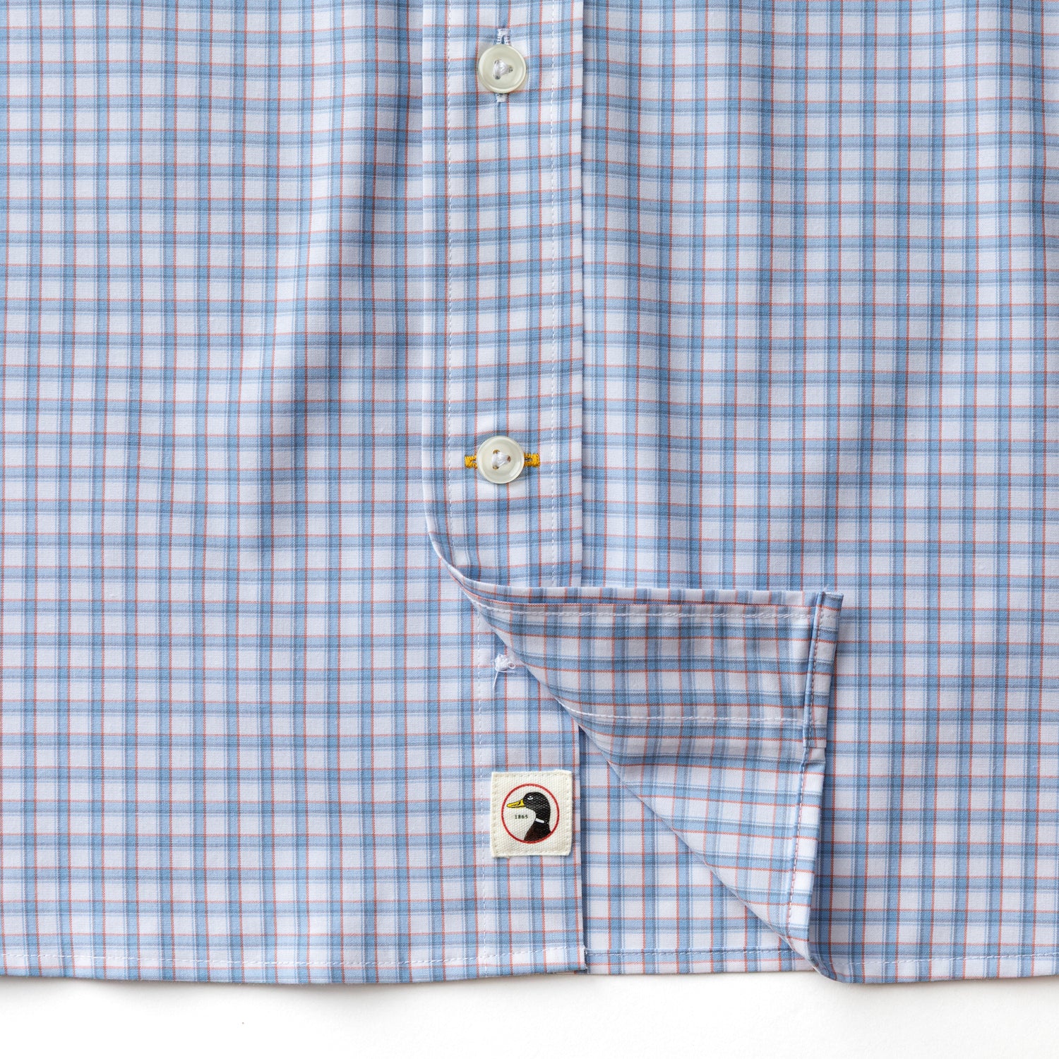 Performance Poplin Sport Shirt - Quinn Plaid - Serenity Blue - Image 4