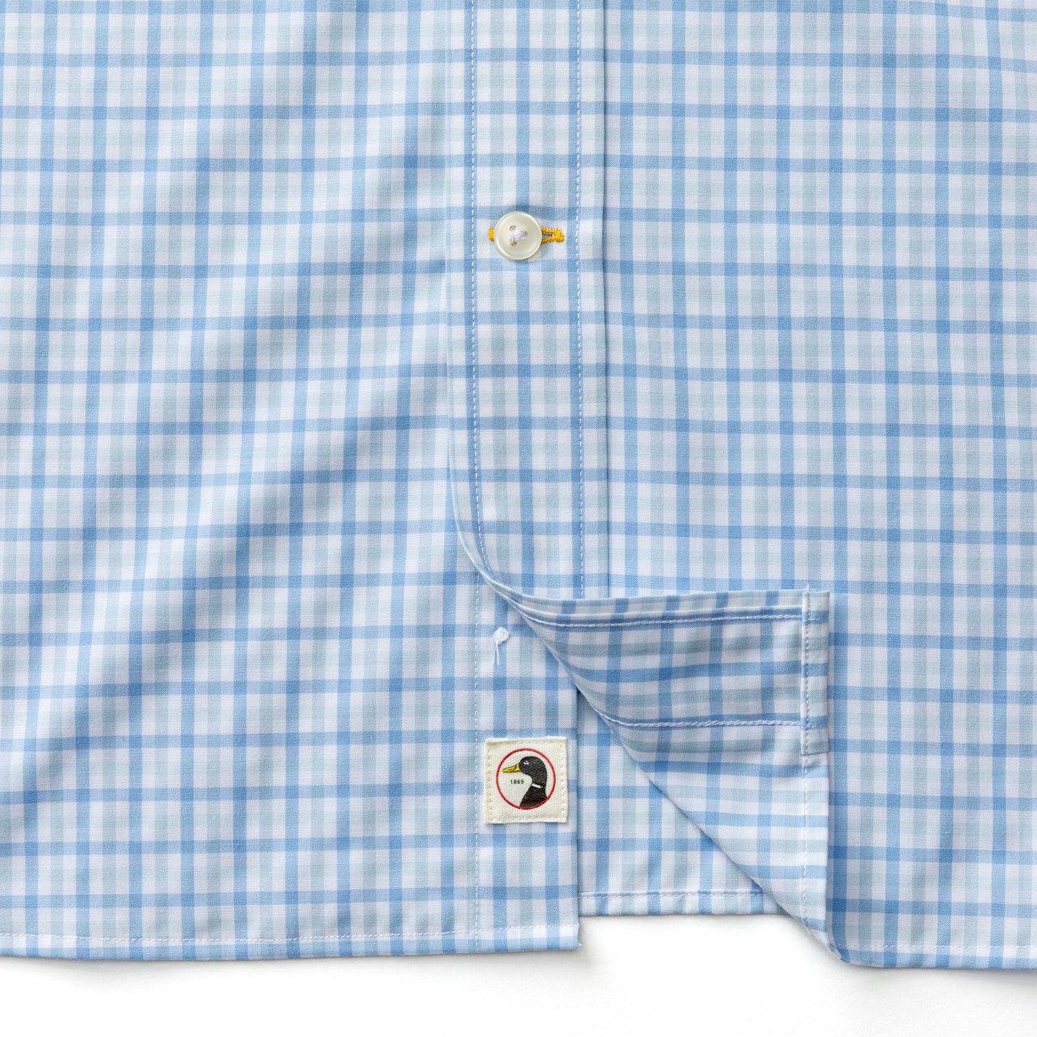 Performance Poplin Sport Shirt - Shaw Gingham - Sky Blue - Image 4
