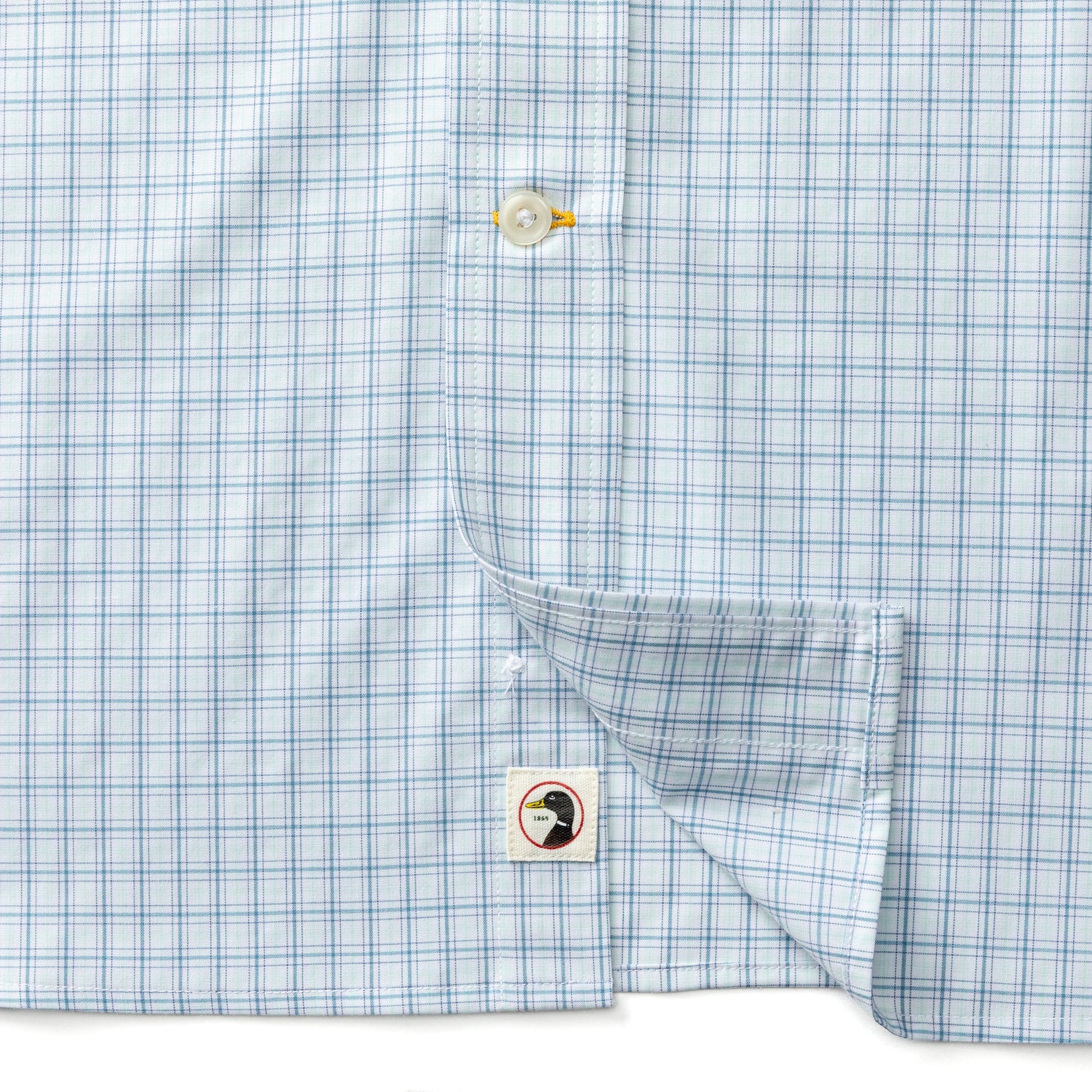 Performance Poplin Sport Shirt - Stokes Plaid - Seafoam Green - Image 3