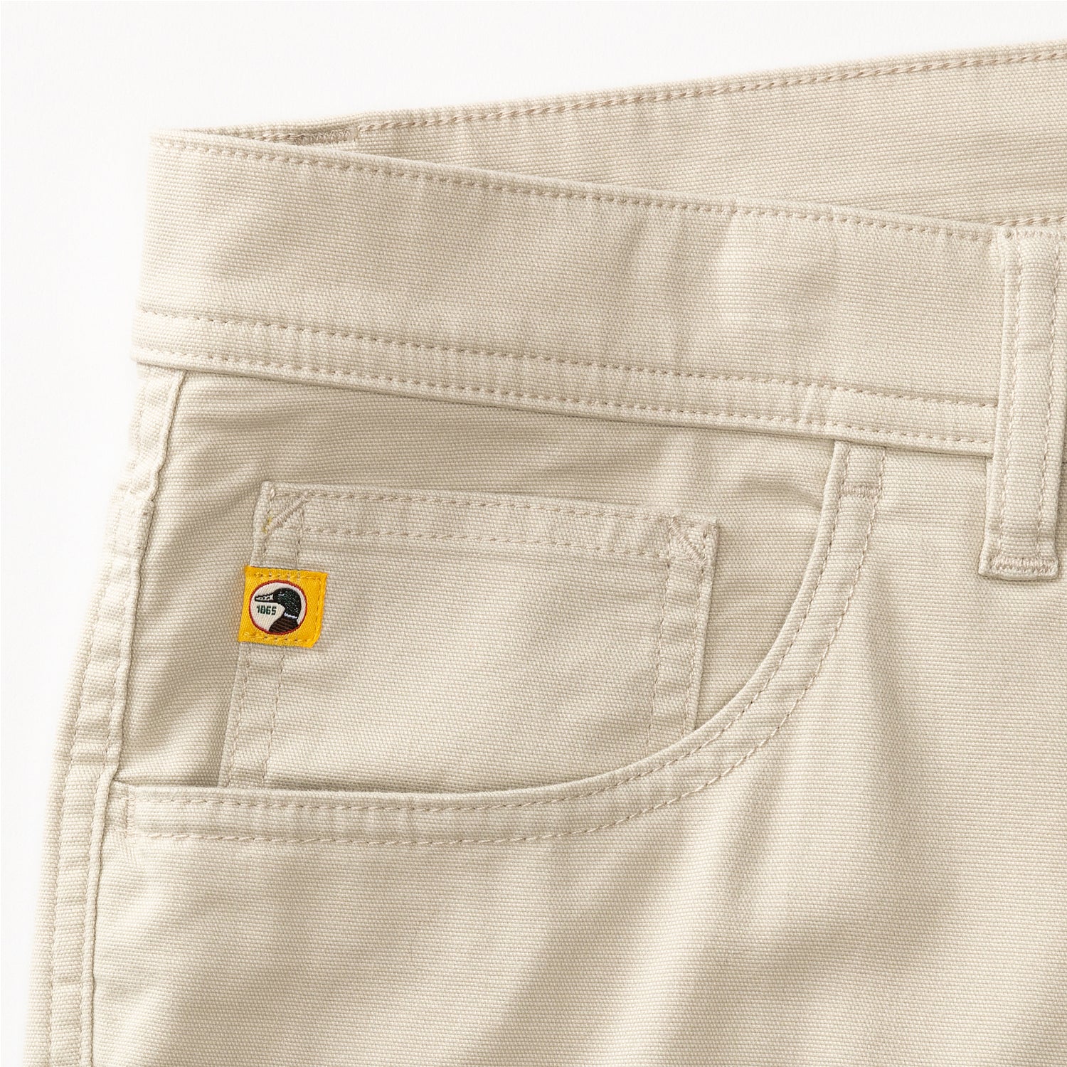 Classic Fit Pinpoint Canvas Five-Pocket - Stone - Image 5