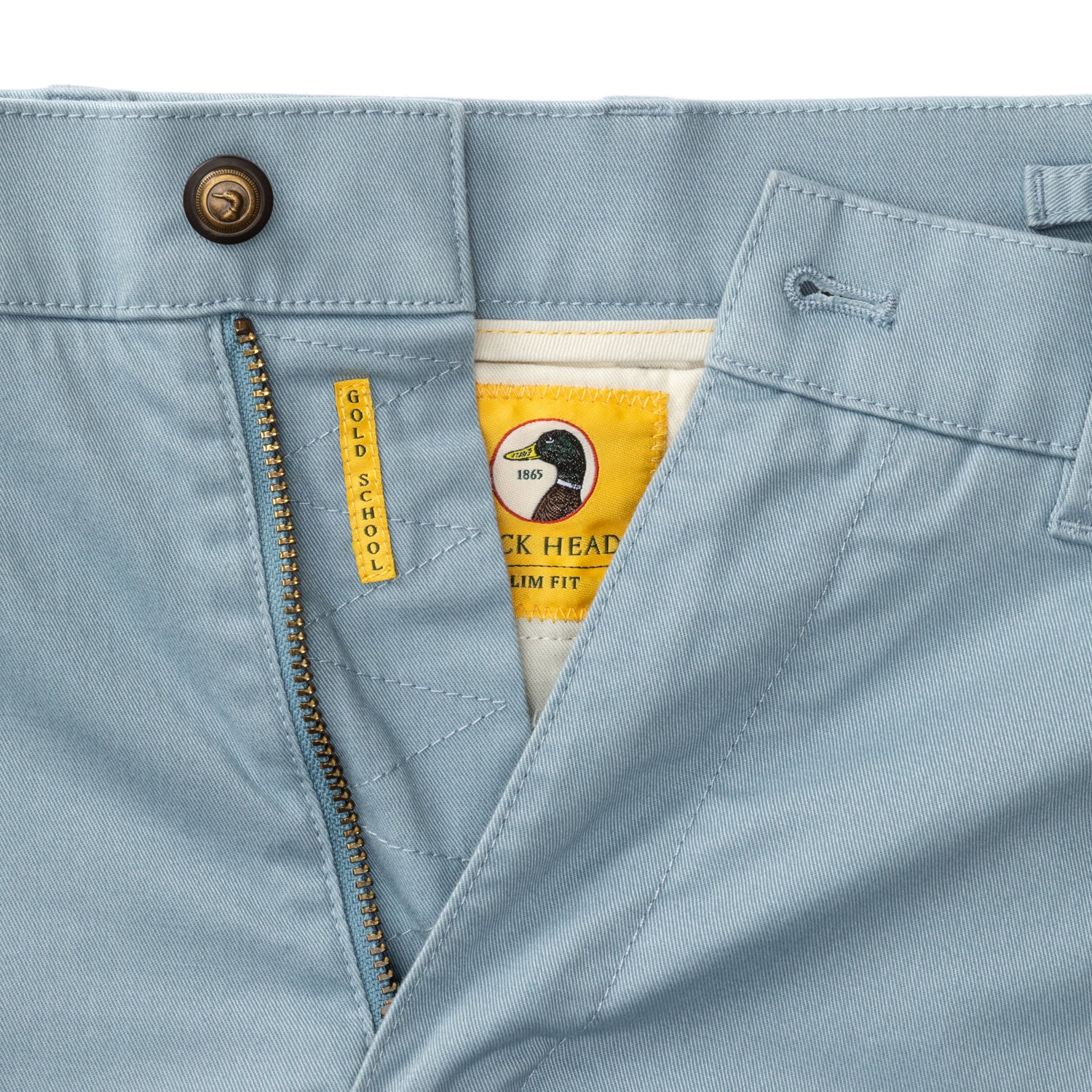 Slim Fit Gold School Chino - River Blue - Image 3