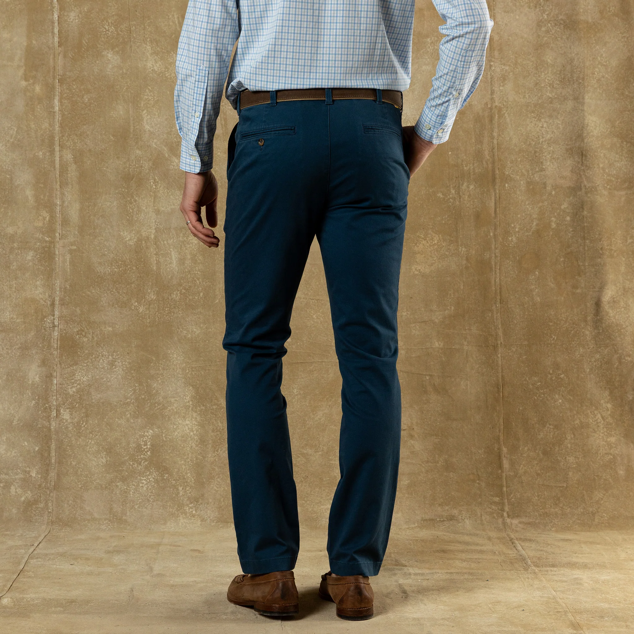 Slim Fit Gold School Chino - Mallard Blue - Image 2