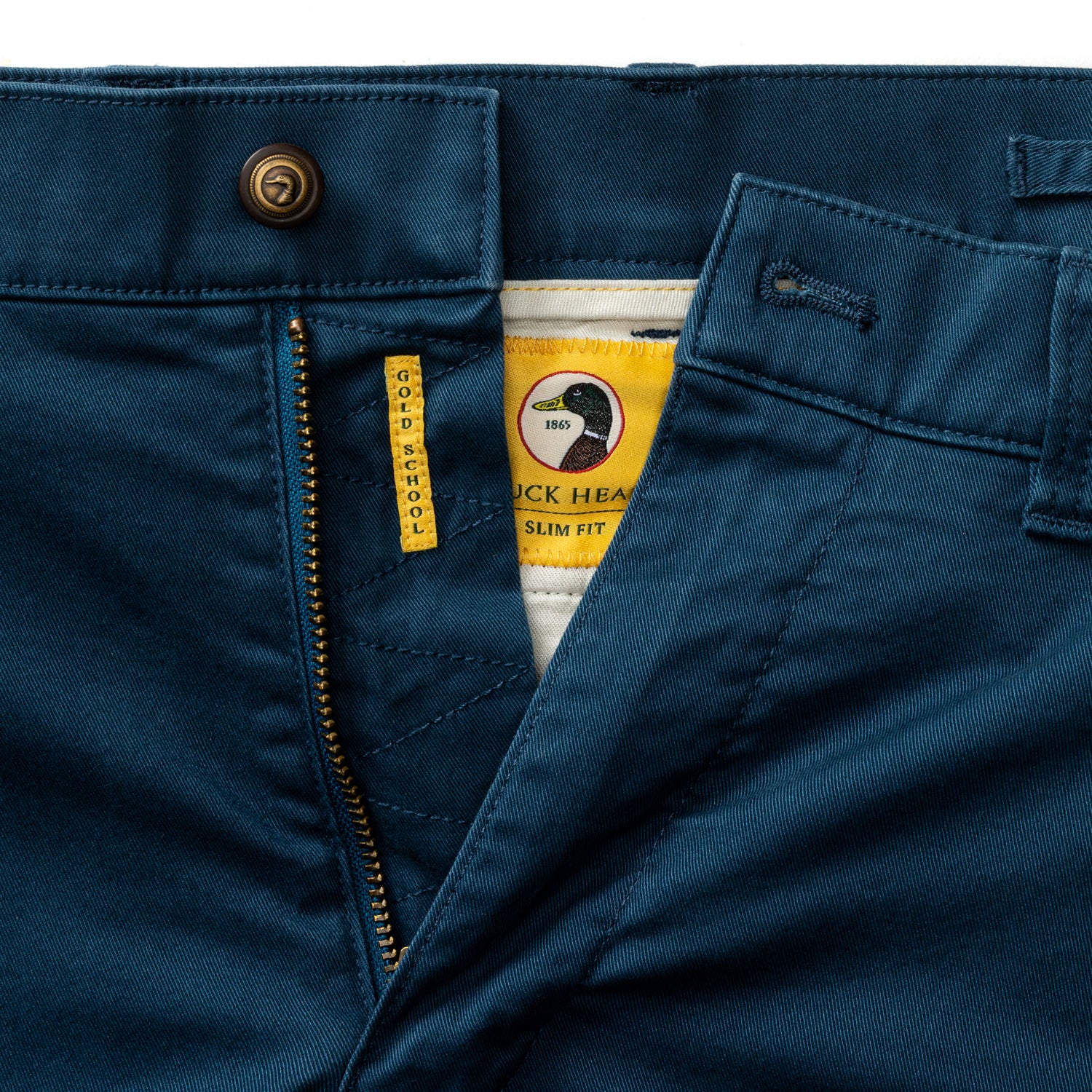 Slim Fit Gold School Chino - Mallard Blue - Image 4
