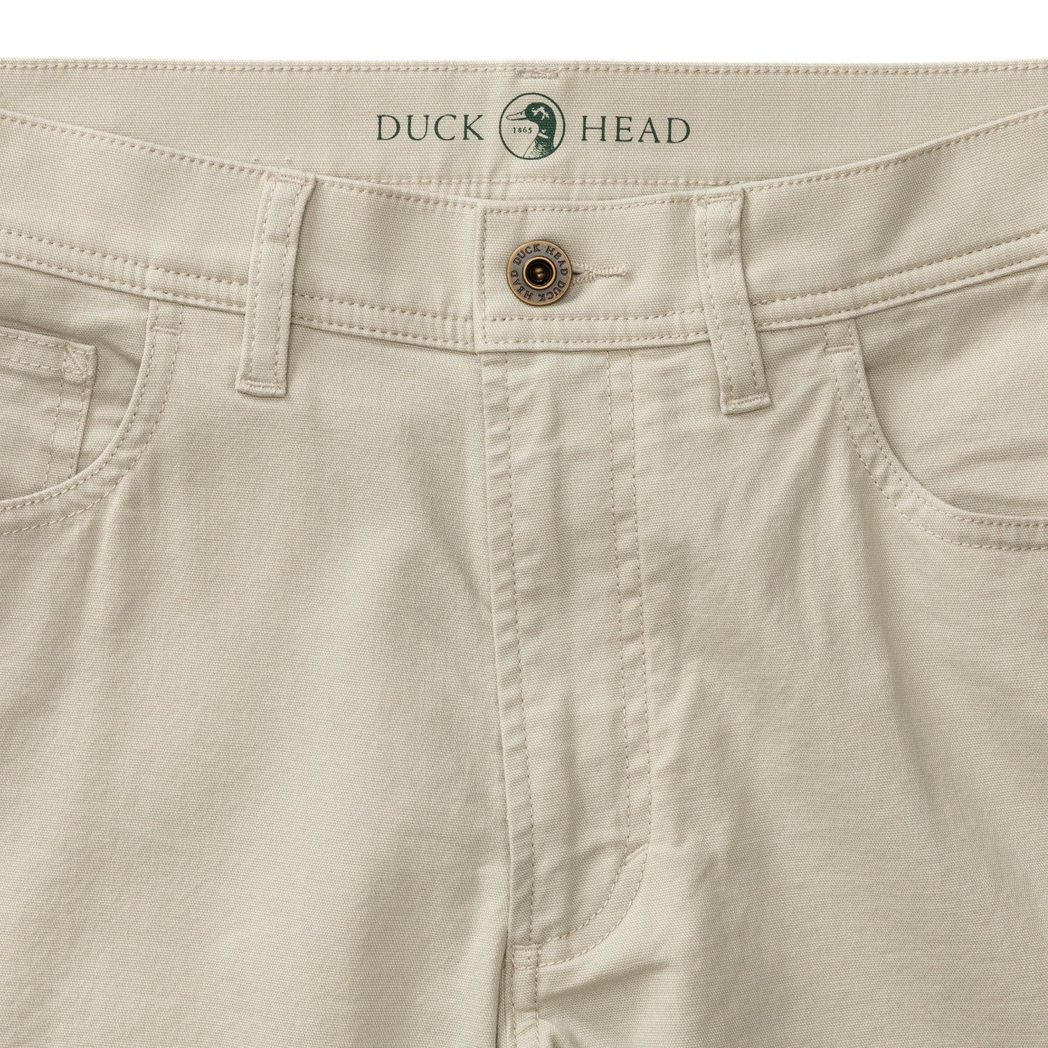 Slim Fit Pinpoint Canvas Five-Pocket - Stone - Image 4