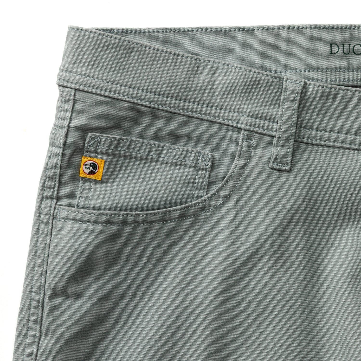 Slim Fit Pinpoint Canvas  Five-Pocket - Pewter Grey - Image 5