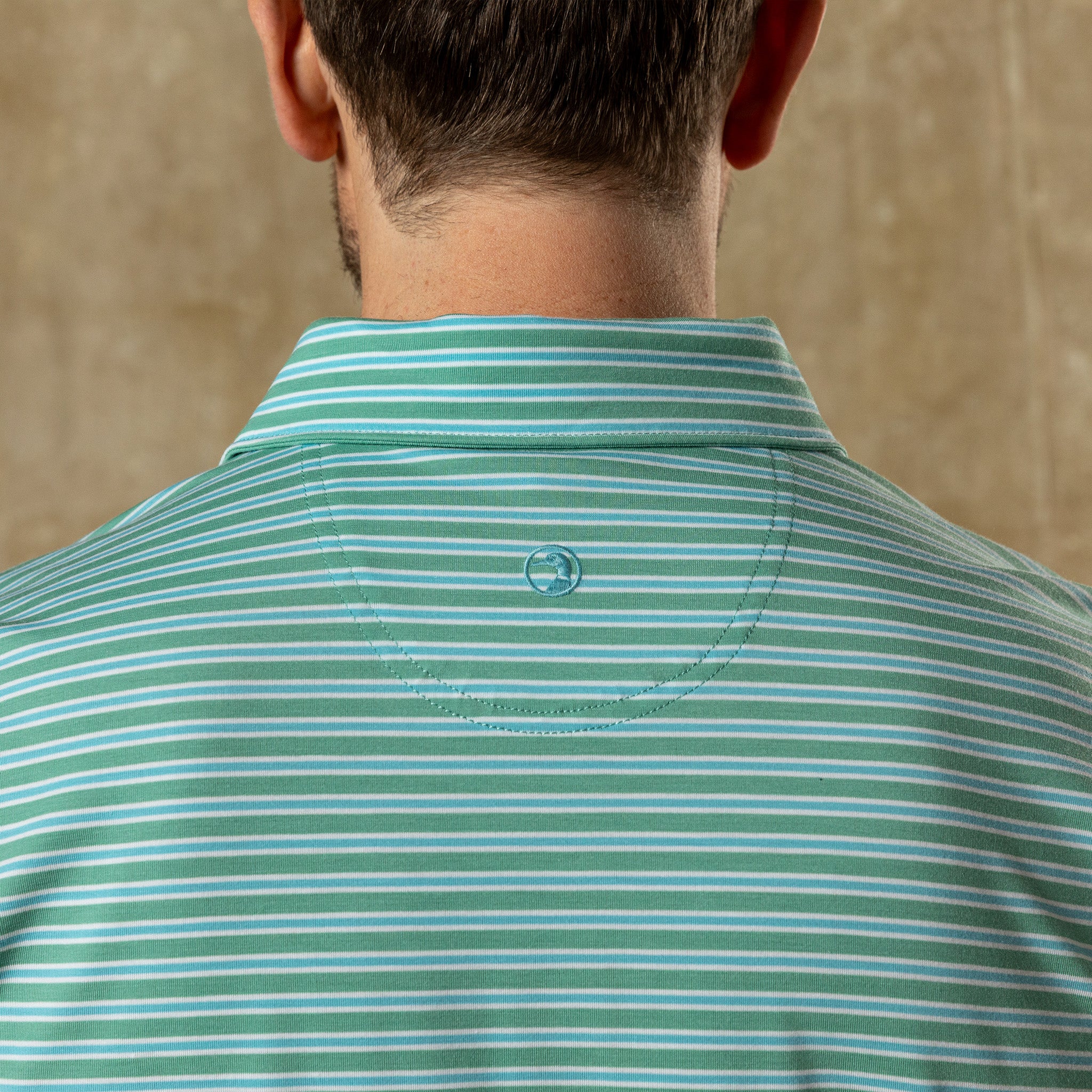 Summerford Performance Jersey Polo - Pierce Stripe - Aspen Green - Image 2