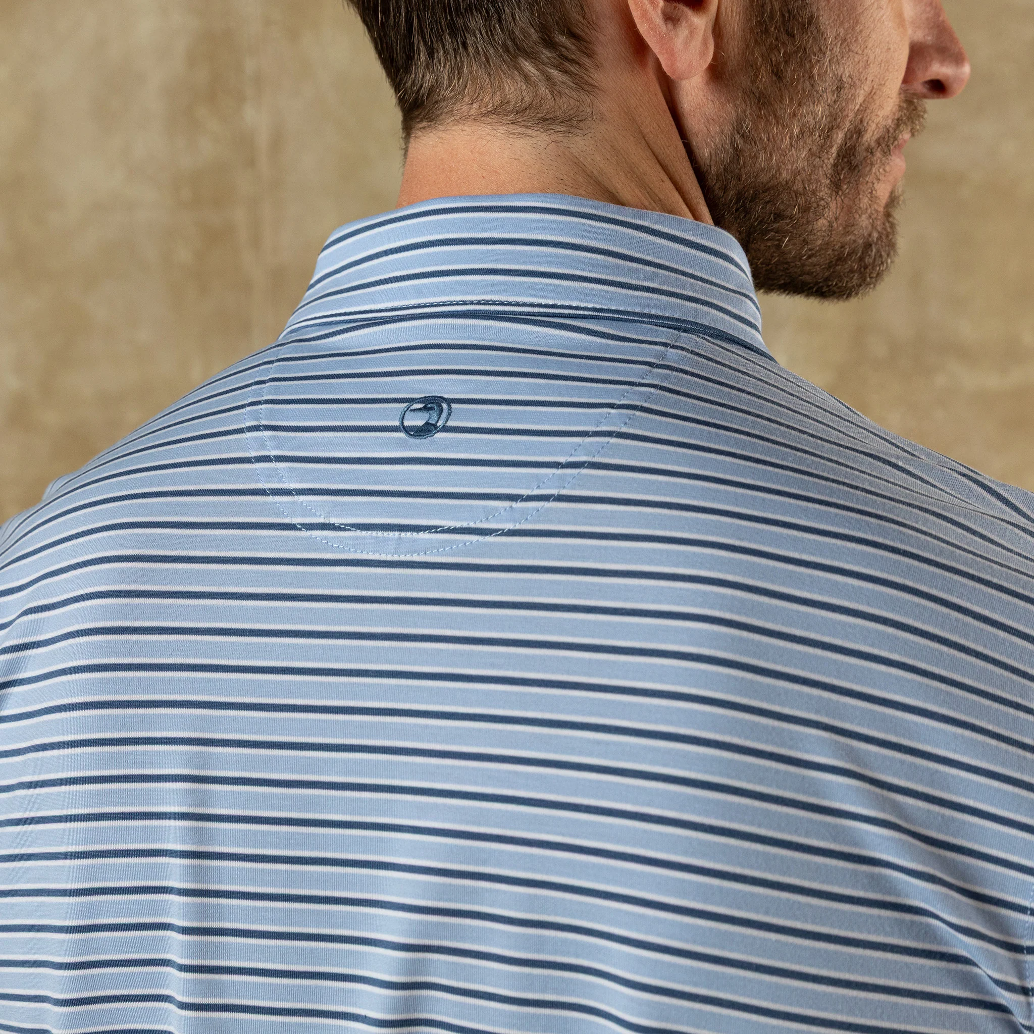 Summerford Performance Jersey Polo - Pierce Stripe -  Serenity Blue - Image 2