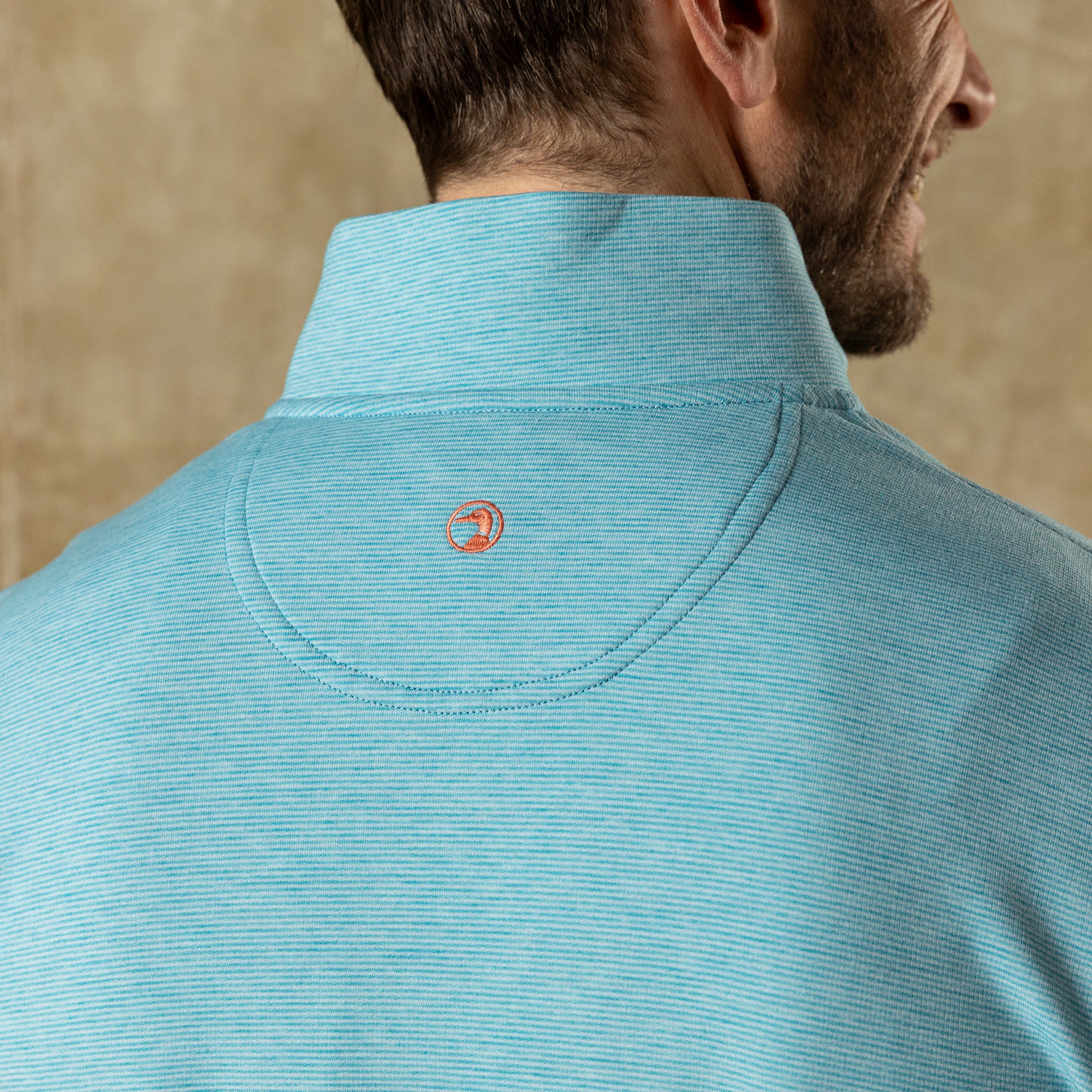 Summerford Striped Performance 1/4 Zip Pullover - Lake Blue Heather - Image 3