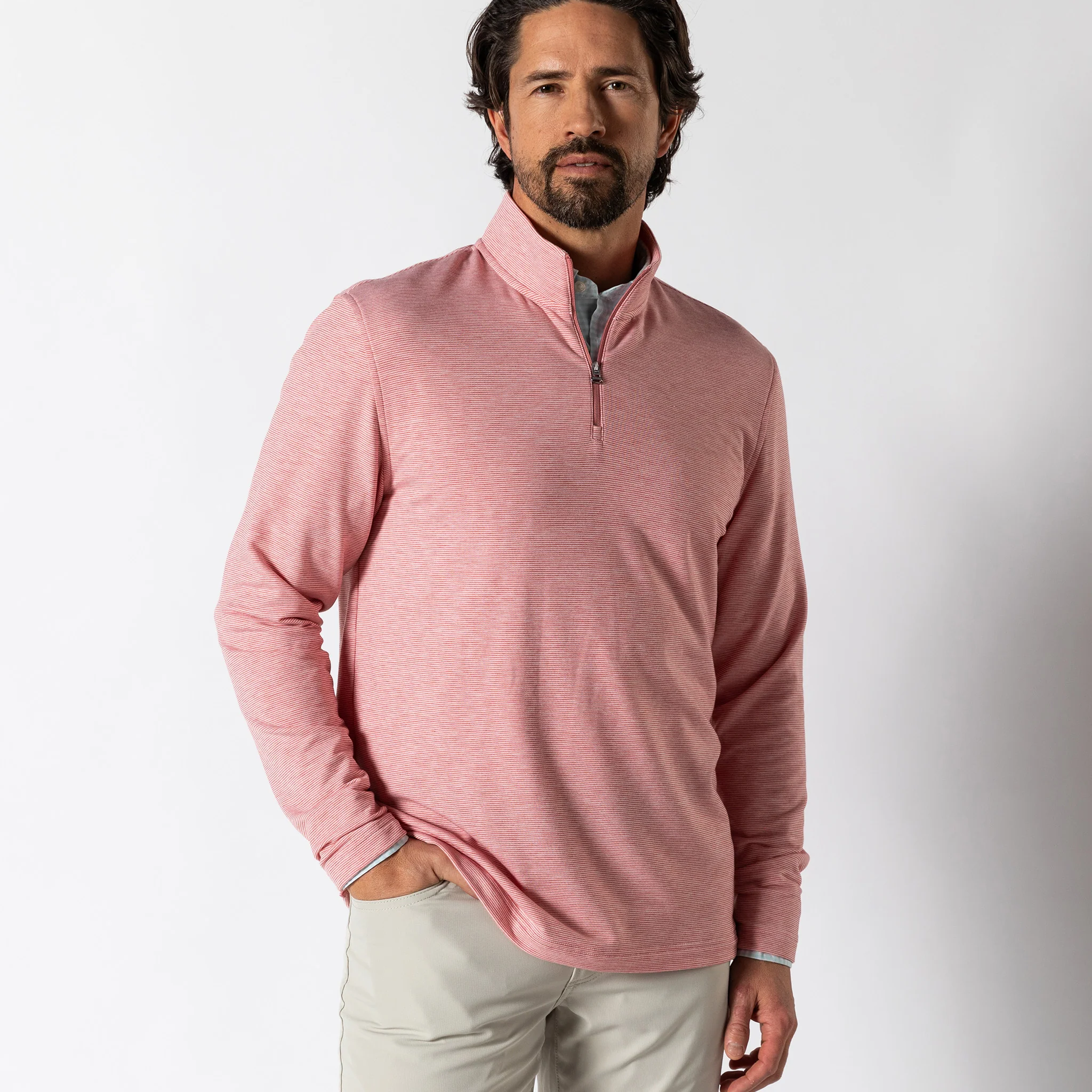 Wakeman Stripe Performance 1/4 Zip Pullover - Image 3