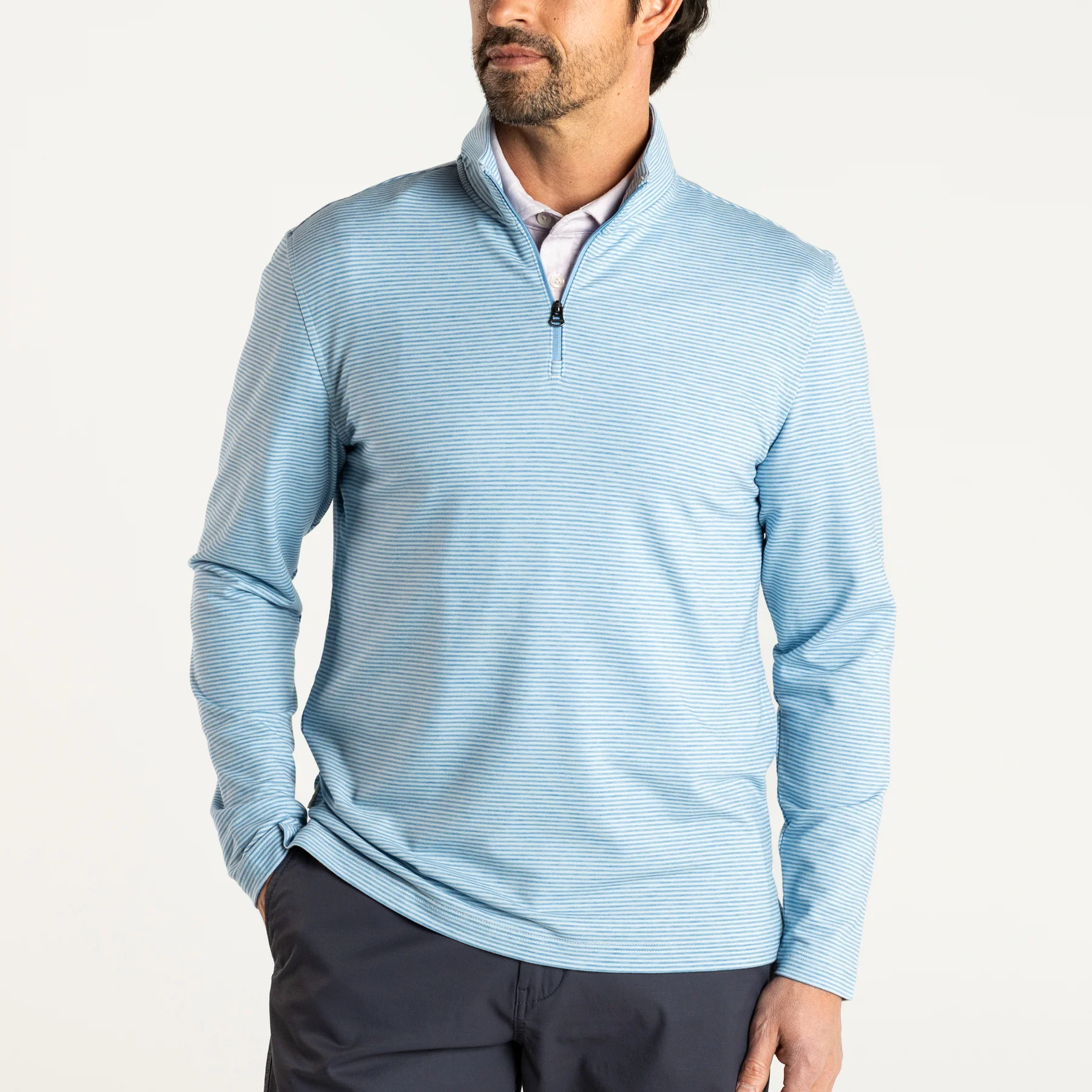 Wakeman Stripe Performance 1/4 Zip Pullover - Image 5