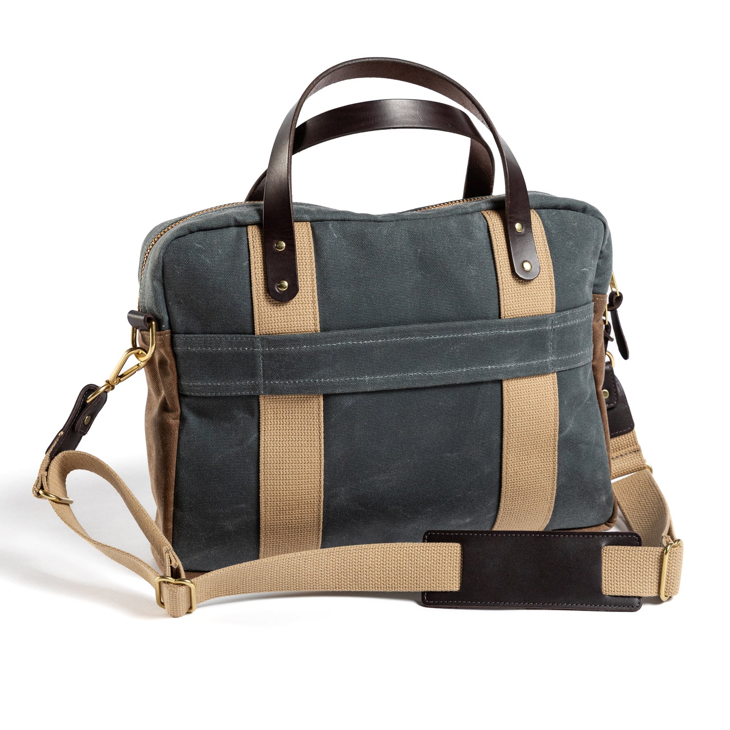 Waxed Canvas Laptop Bag - Charcoal - Image 3