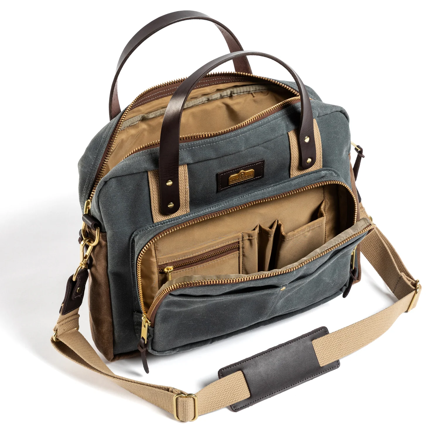 Waxed Canvas Laptop Bag - Charcoal - Image 4