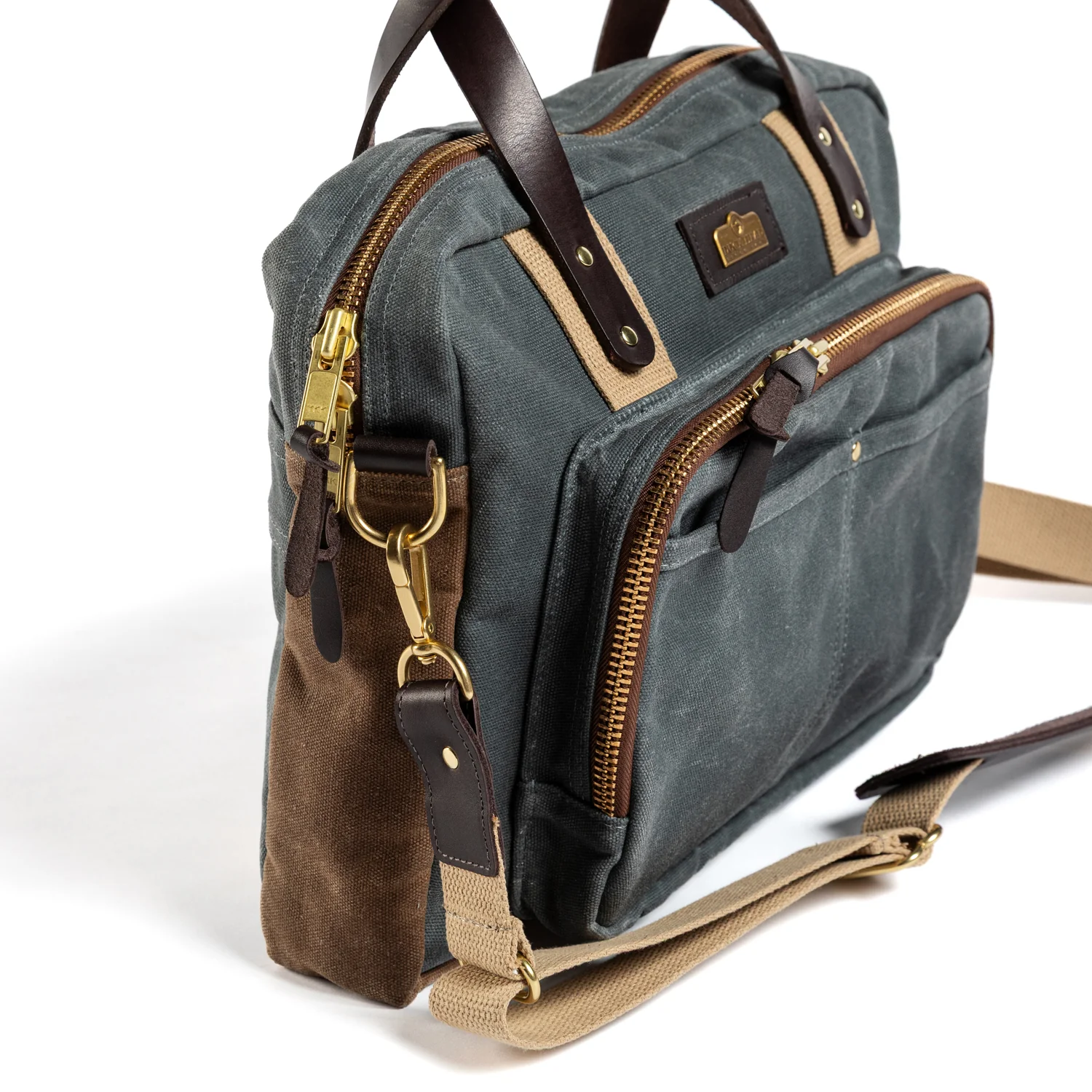 Waxed Canvas Laptop Bag - Charcoal - Image 5