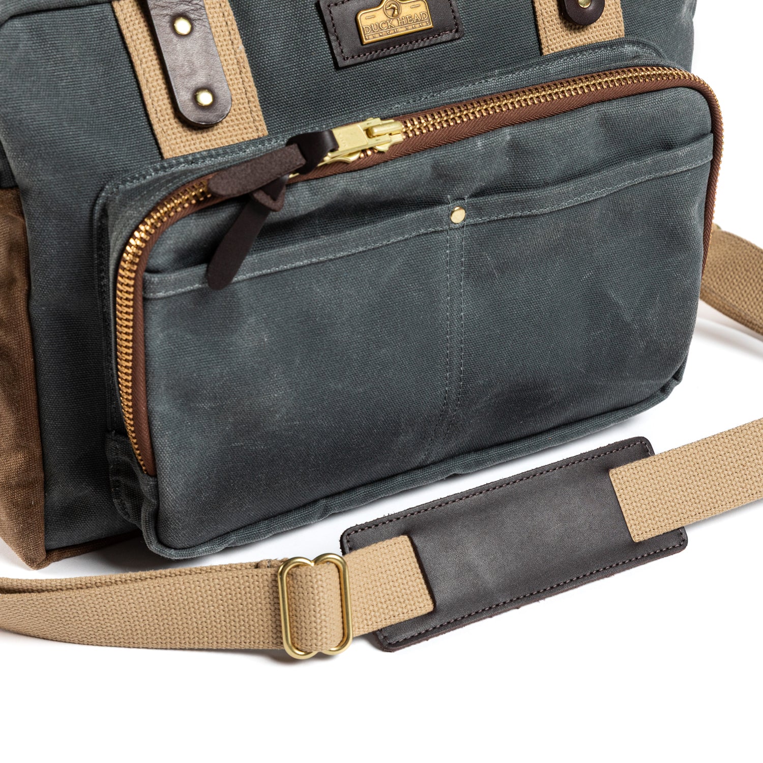 Waxed Canvas Laptop Bag - Charcoal - Image 6