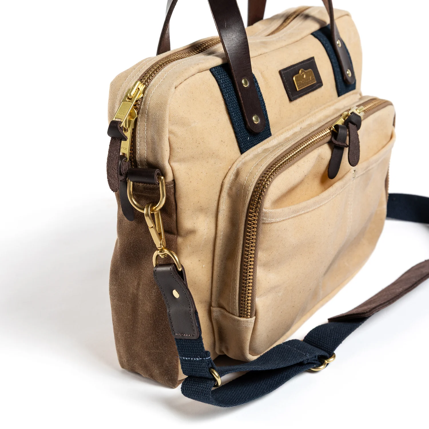Waxed Canvas Laptop Bag - Natural - Image 4