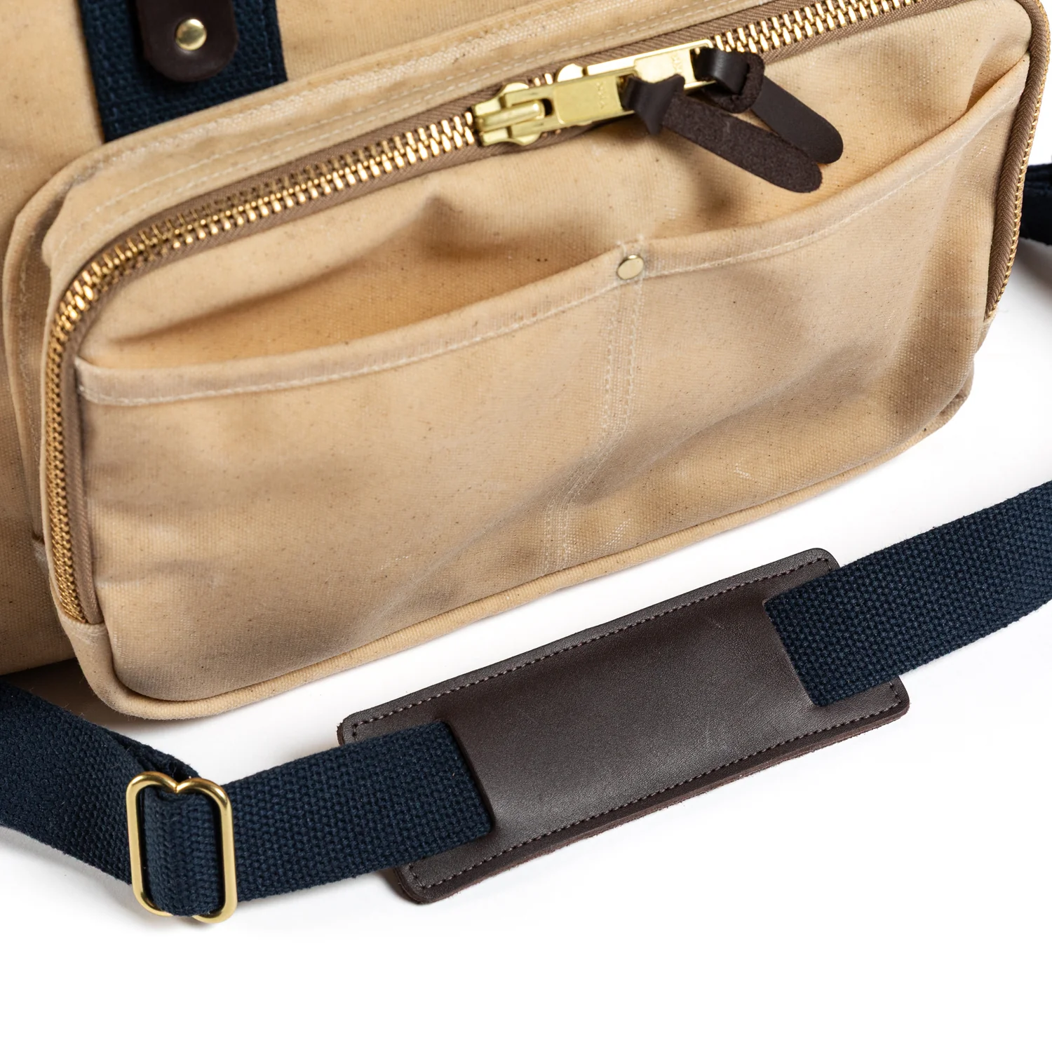 Waxed Canvas Laptop Bag - Natural - Image 5